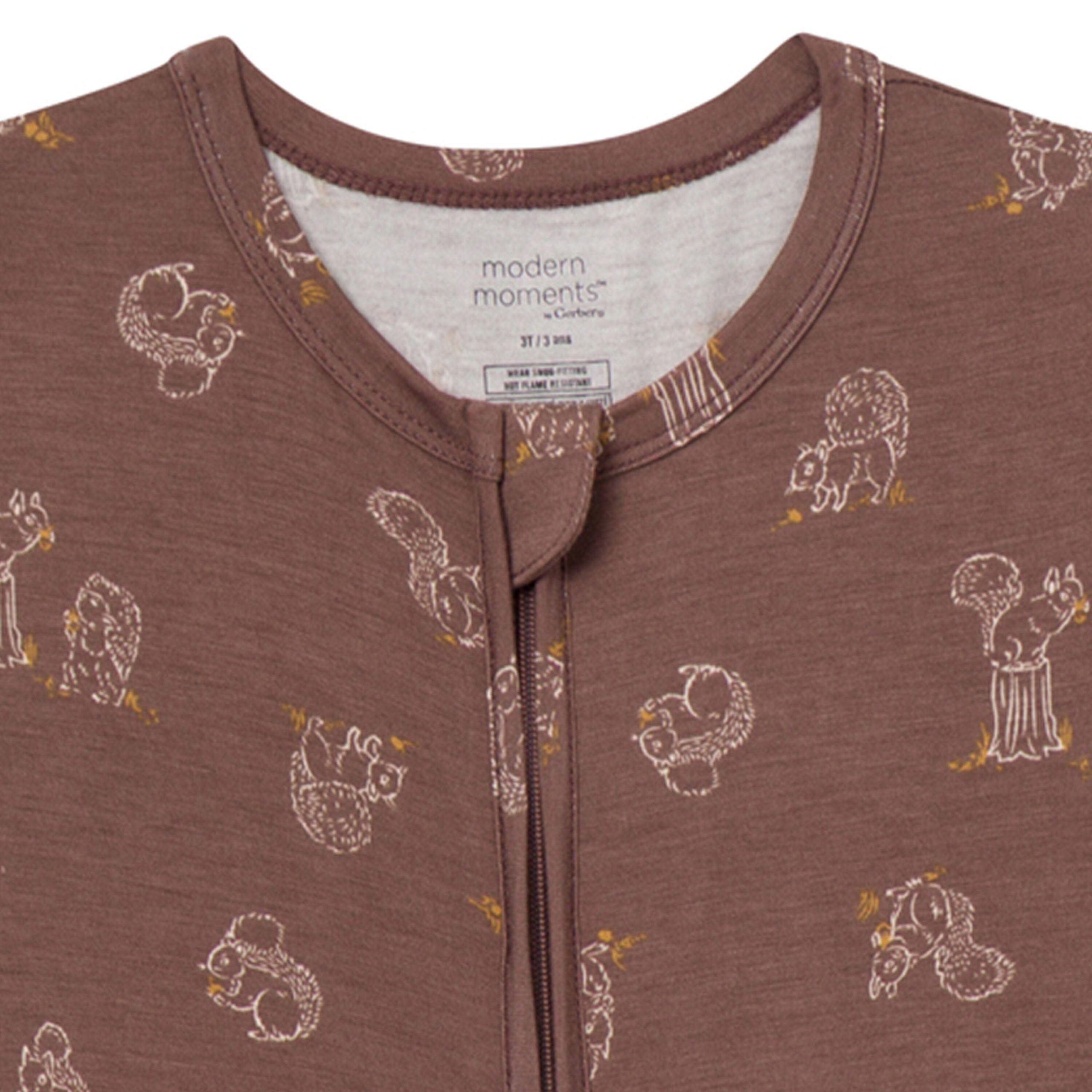 Baby & Kids Neutral Coffee Squirrel Snug Fit Footless Pajamas - Image 2