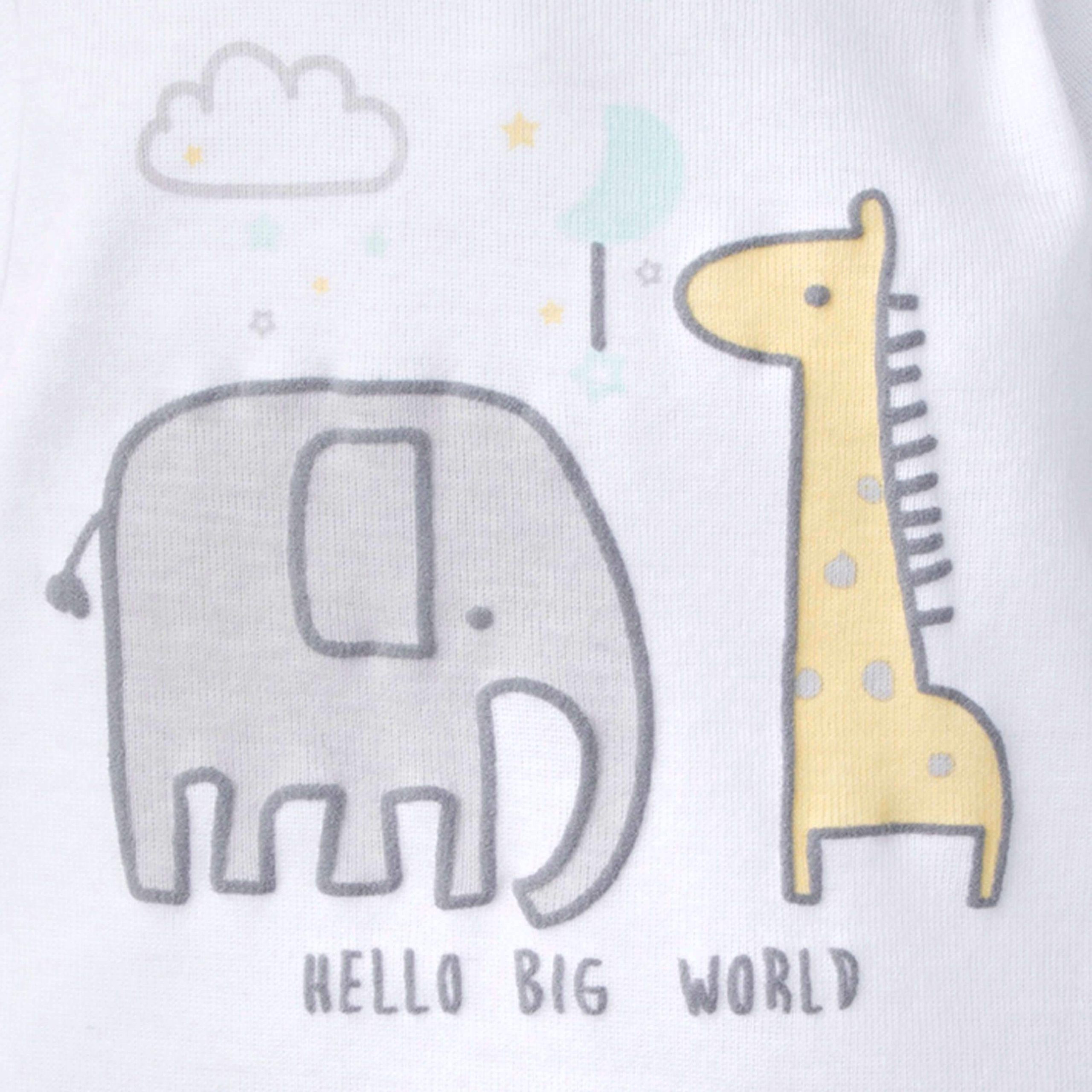 5-Pack Baby Neutral Elephant Short Sleeve Onesies® Bodysuits - Image 2