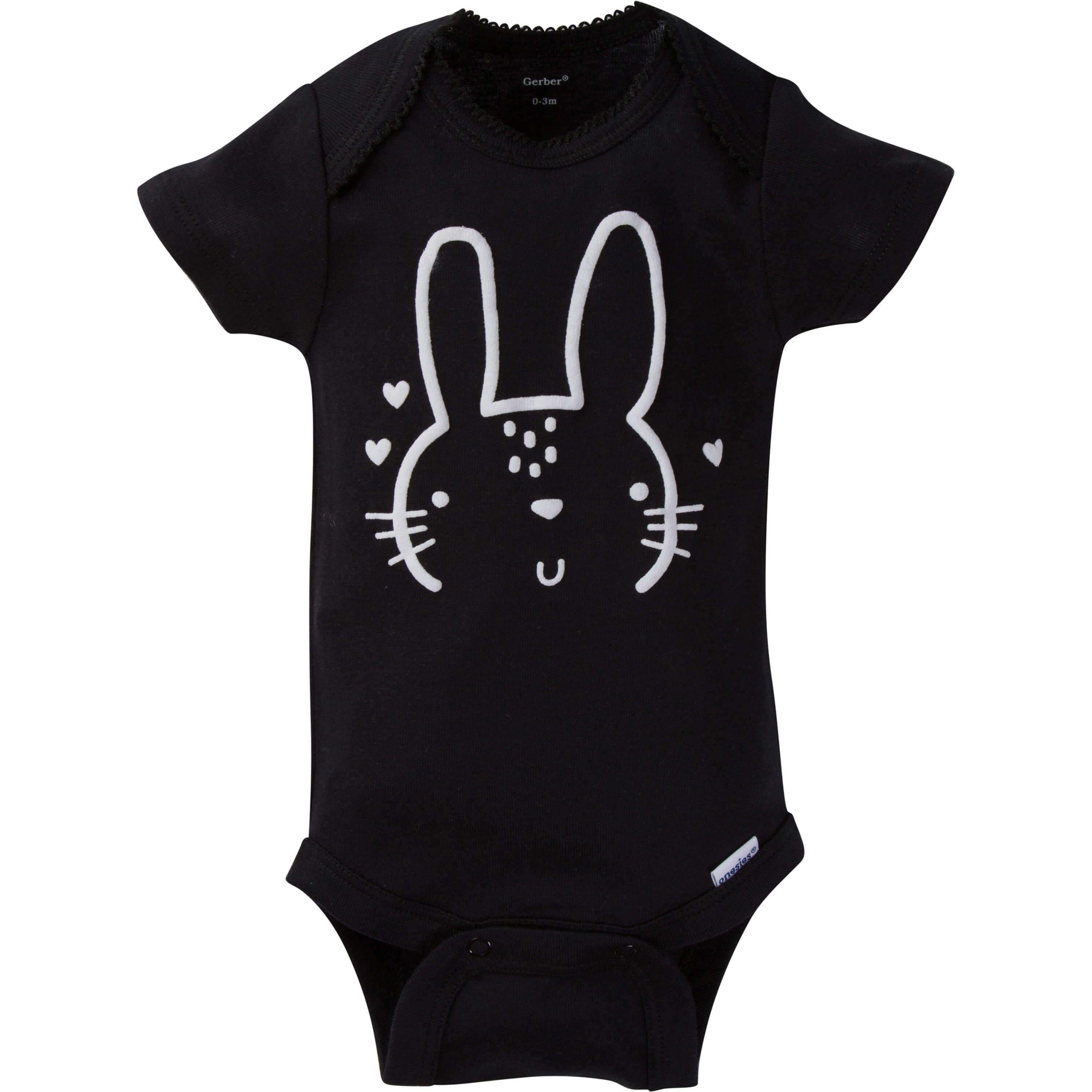 8-Pack Baby Girls Bunny Short-Sleeve Onesies® Bodysuits - Image 3