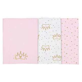 3-Pack Girls Princess Knit Burp Cloths