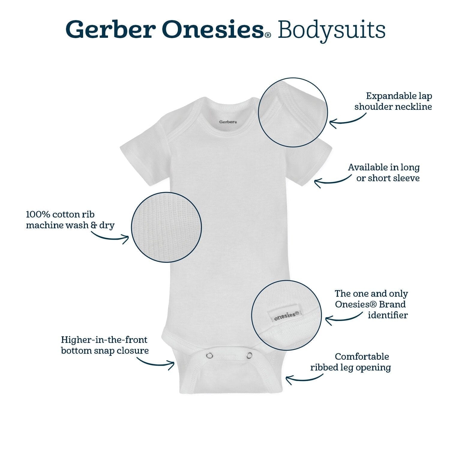 Onesies® Baby 5-Pack Solid Light Blue Bodysuits - Image 4