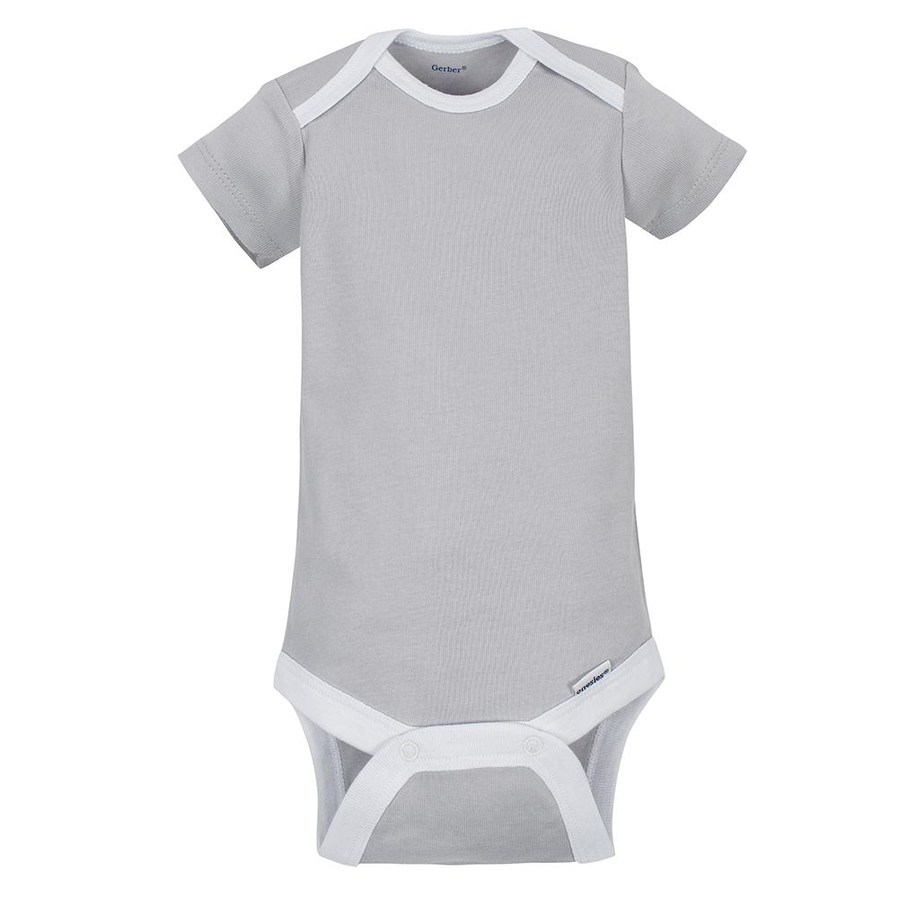 5-Pack Neutral Grey Elephant Short Sleeve Onesies® Bodysuits - Image 3