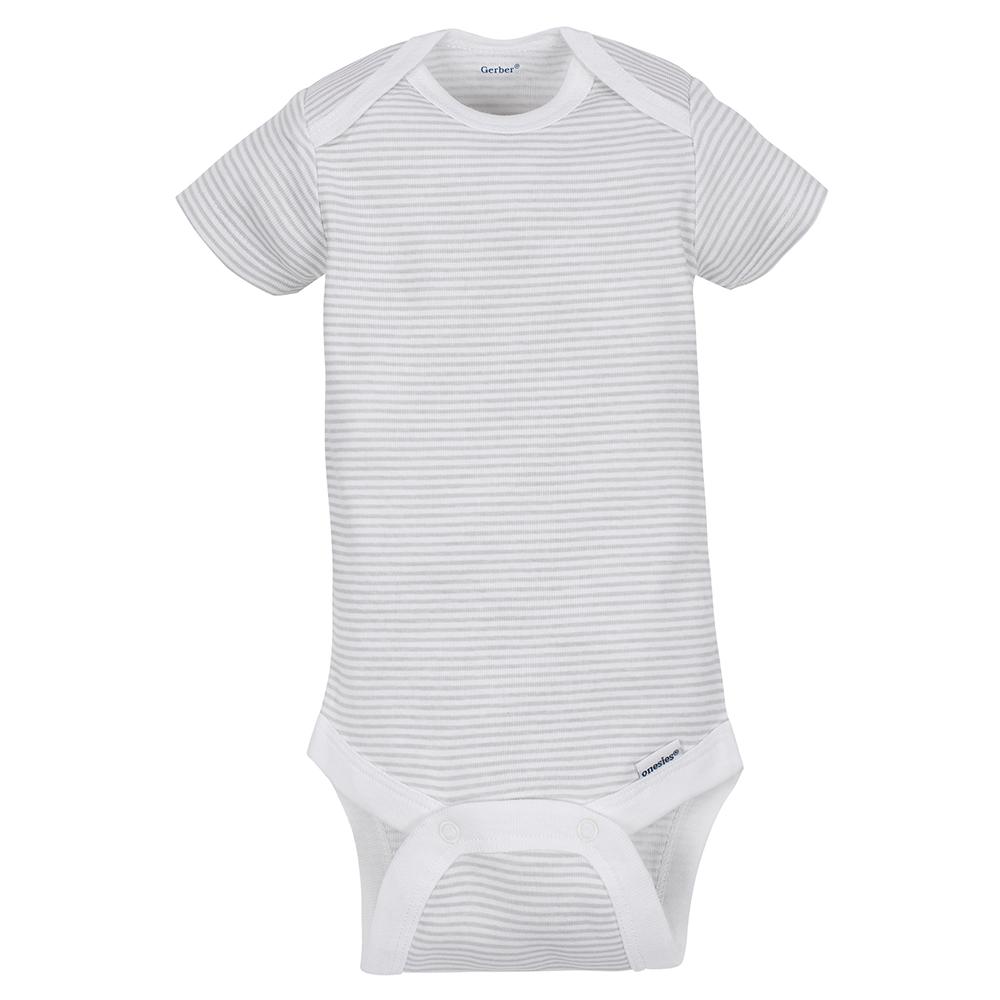 5-Pack Neutral Grey Elephant Short Sleeve Onesies® Bodysuits - Image 4