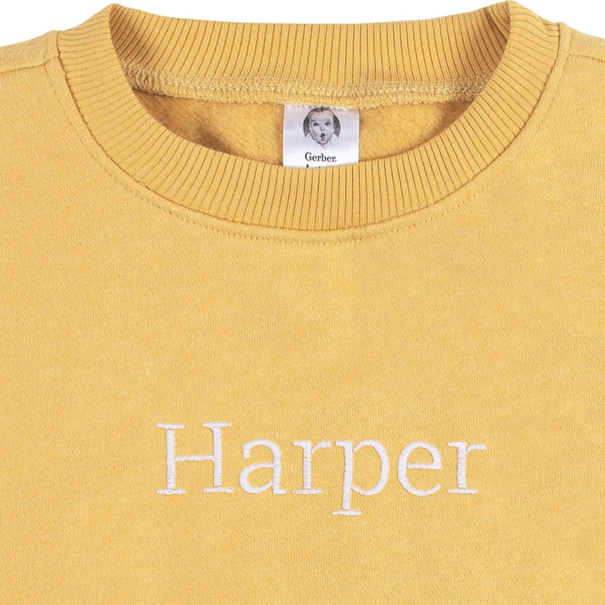 Embroidered 2-Piece Infant & Toddler Neutral Yellow Sweatshirt & Pant Set - Image 2
