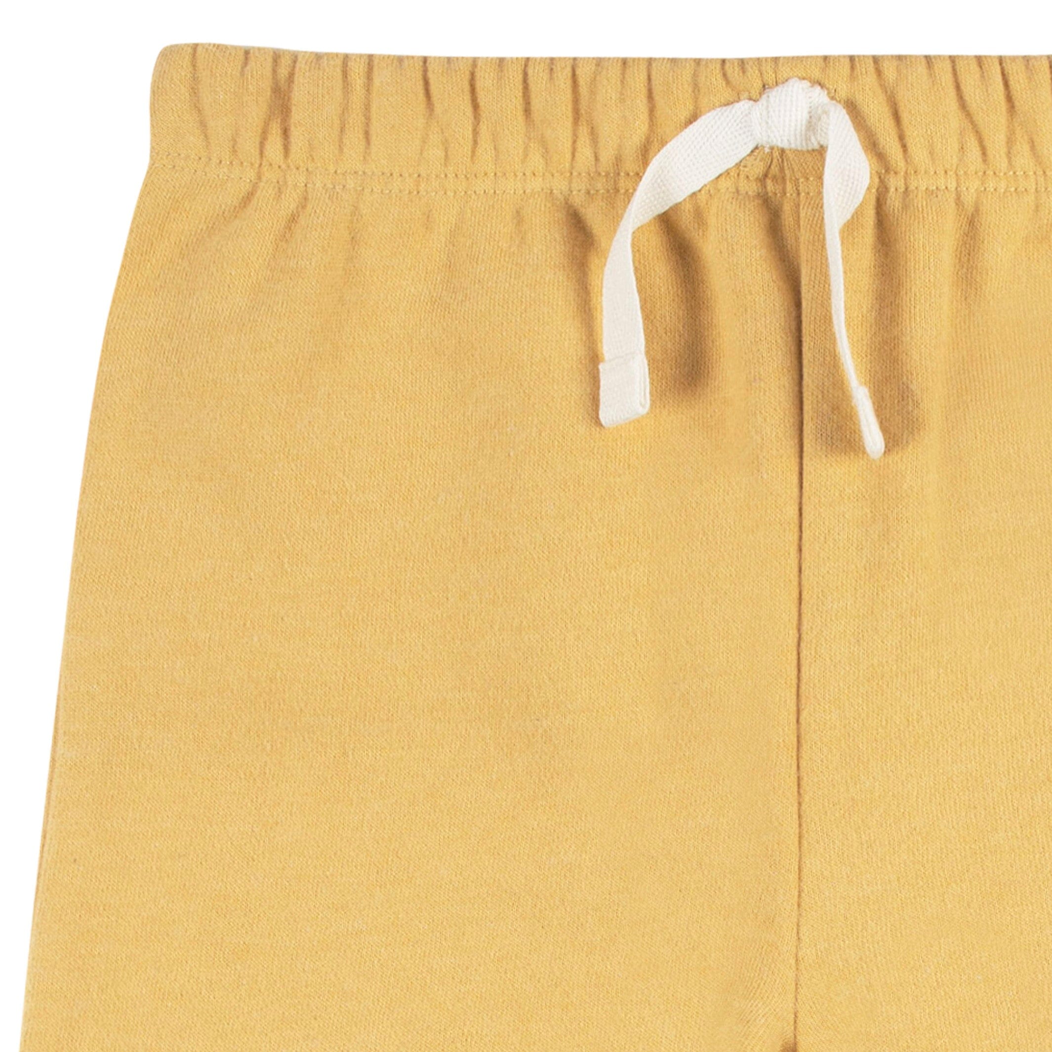 Embroidered 2-Piece Infant & Toddler Neutral Yellow Sweatshirt & Pant Set - Image 8