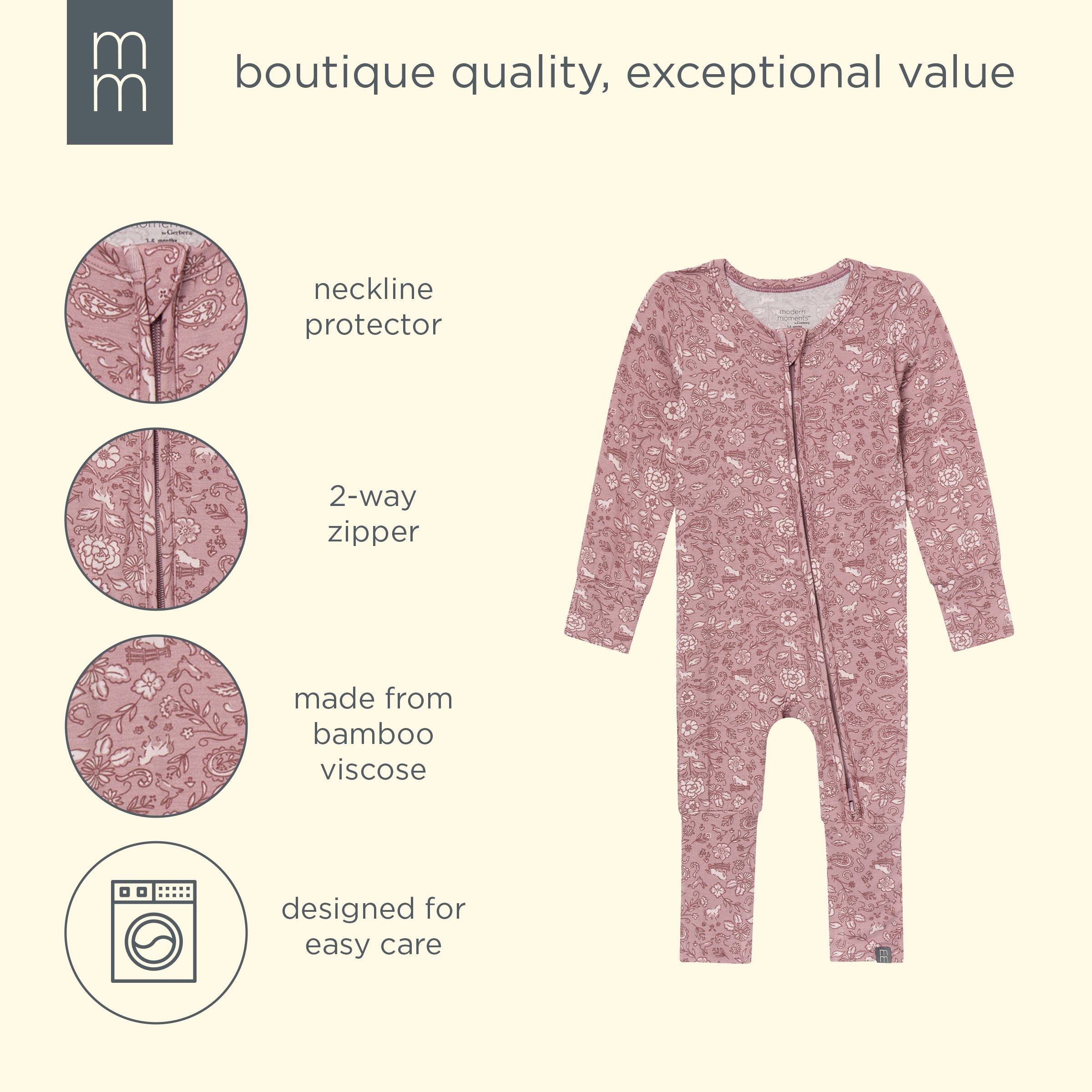 Baby & Kid Girls Mauve Paisley Snug Fit Footless Pajamas - Image 6