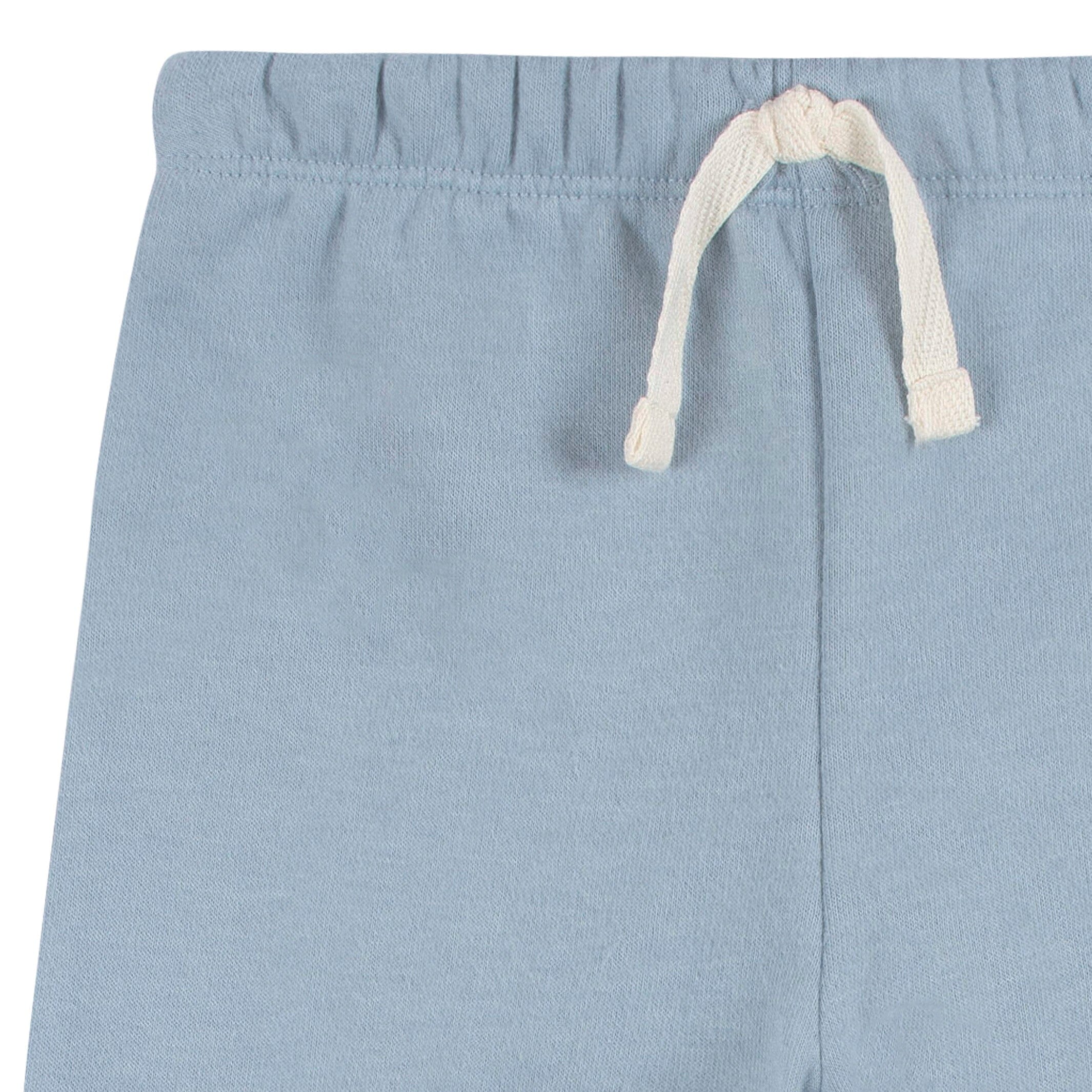 Embroidered 2-Piece Infant & Toddler Neutral Blue Sweatshirt & Pant Set - Image 7