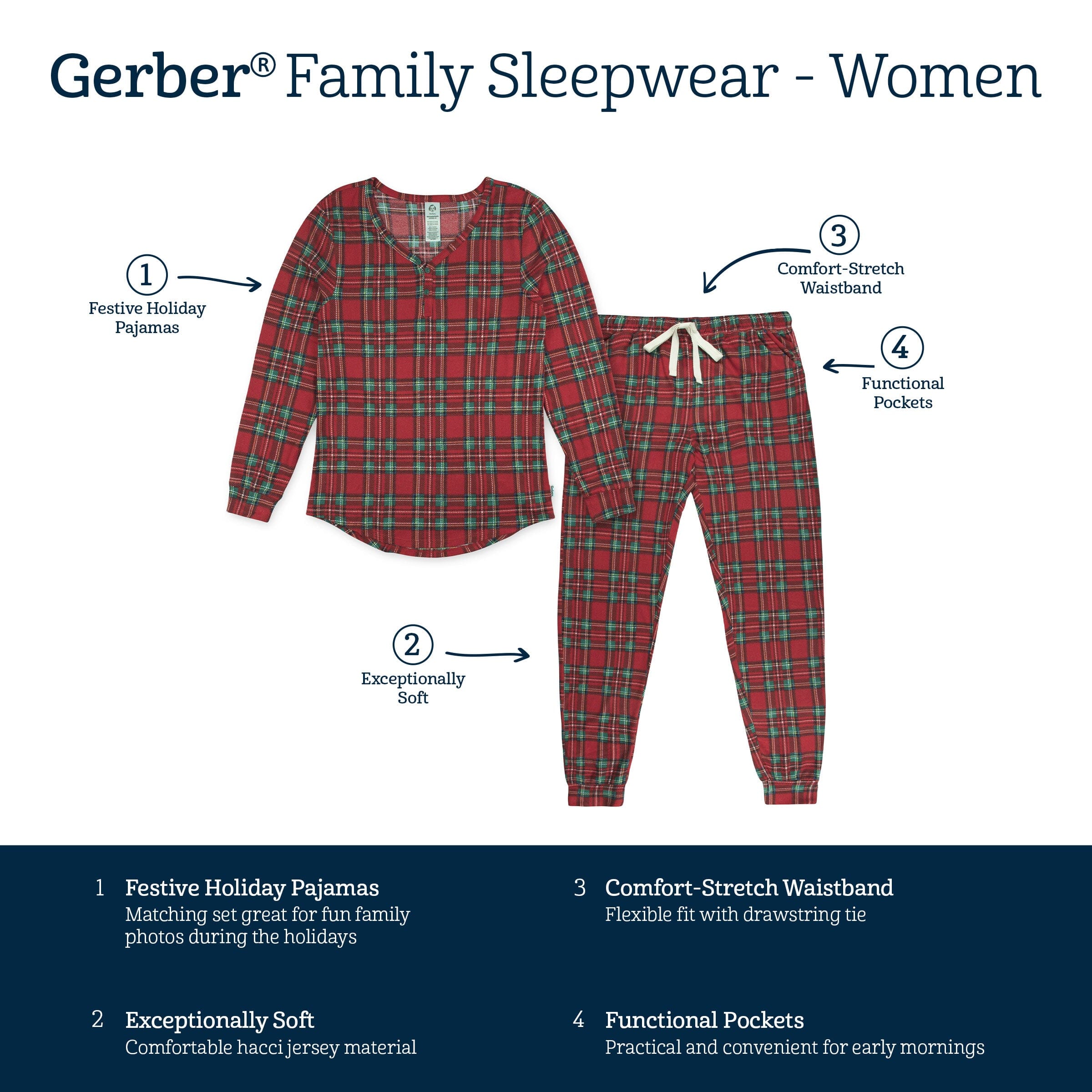 2-Piece Women's Stewart Plaid Hacci Pajama Set - Image 8