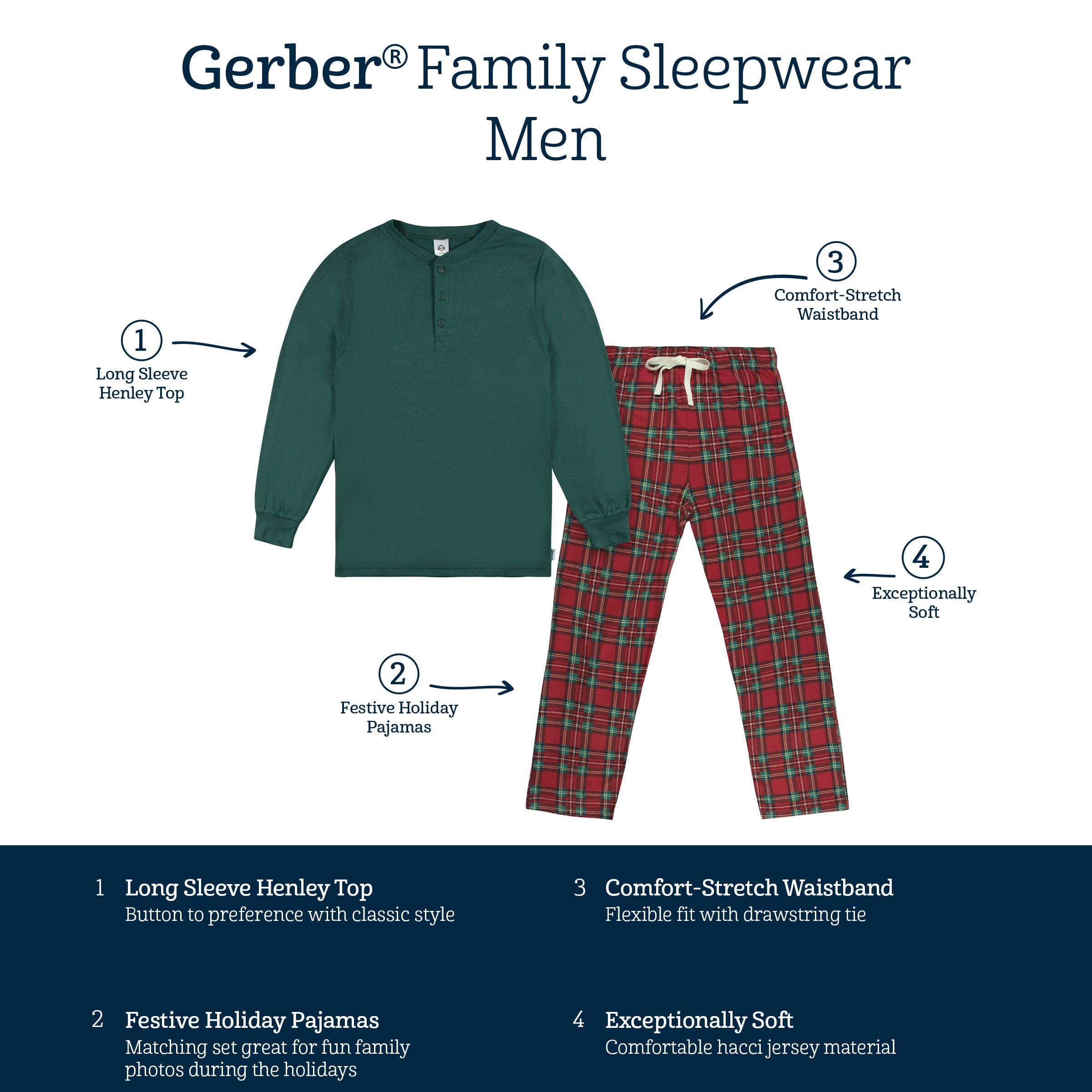 2-Piece Men's Stewart Plaid Hacci Pajama Set - Image 9