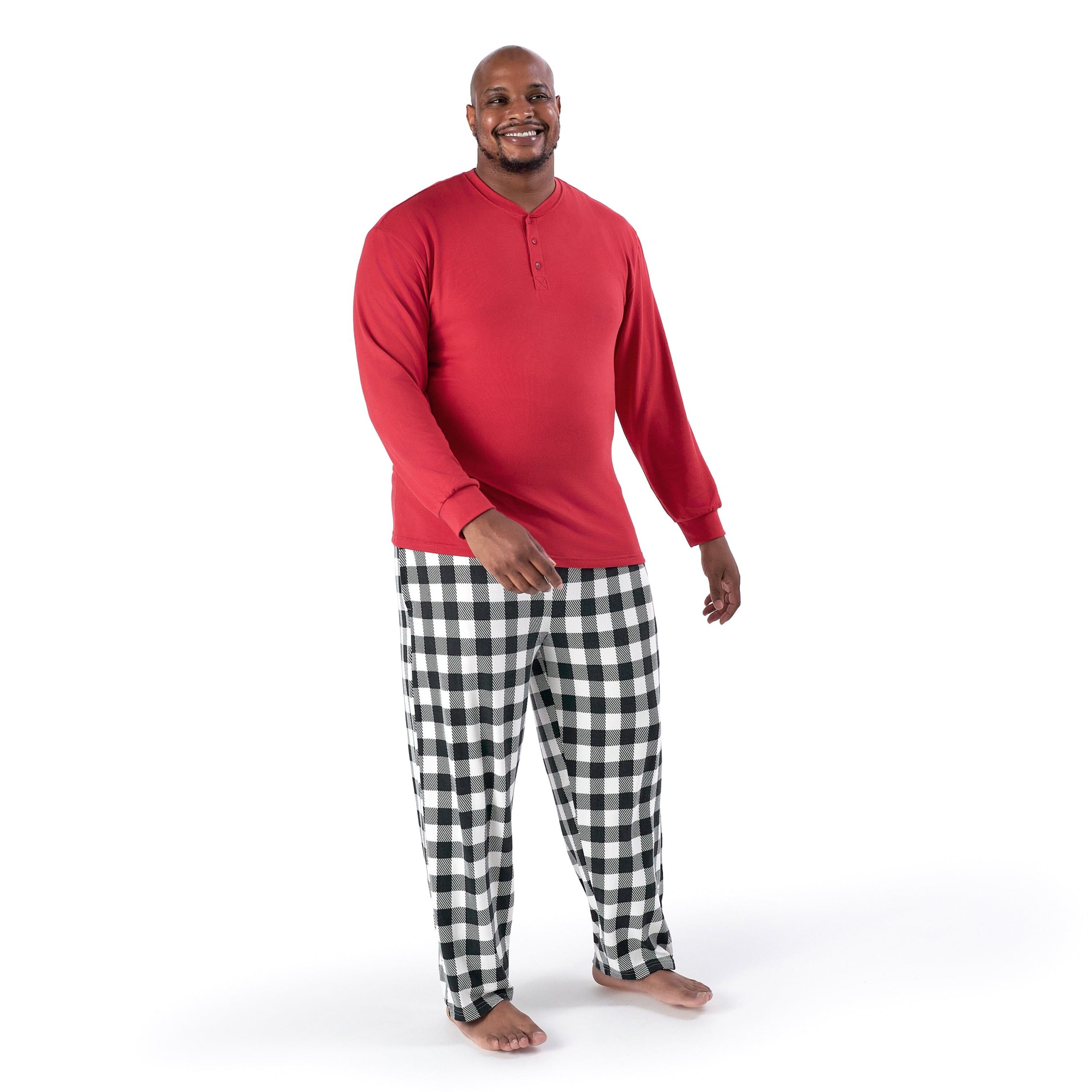 2-Piece Men's Buffalo Plaid Hacci Pajama Set - Image 2