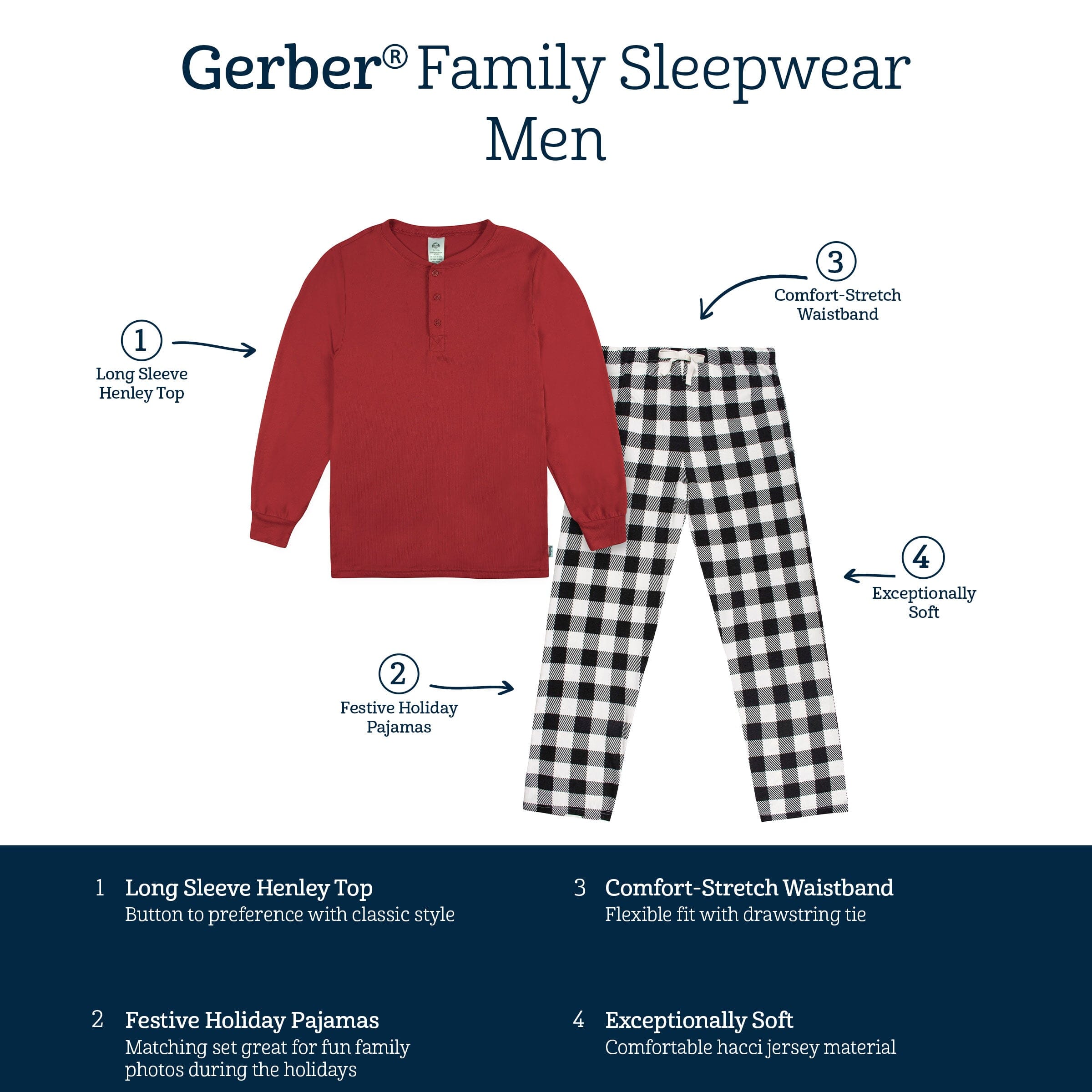 2-Piece Men's Buffalo Plaid Hacci Pajama Set - Image 10