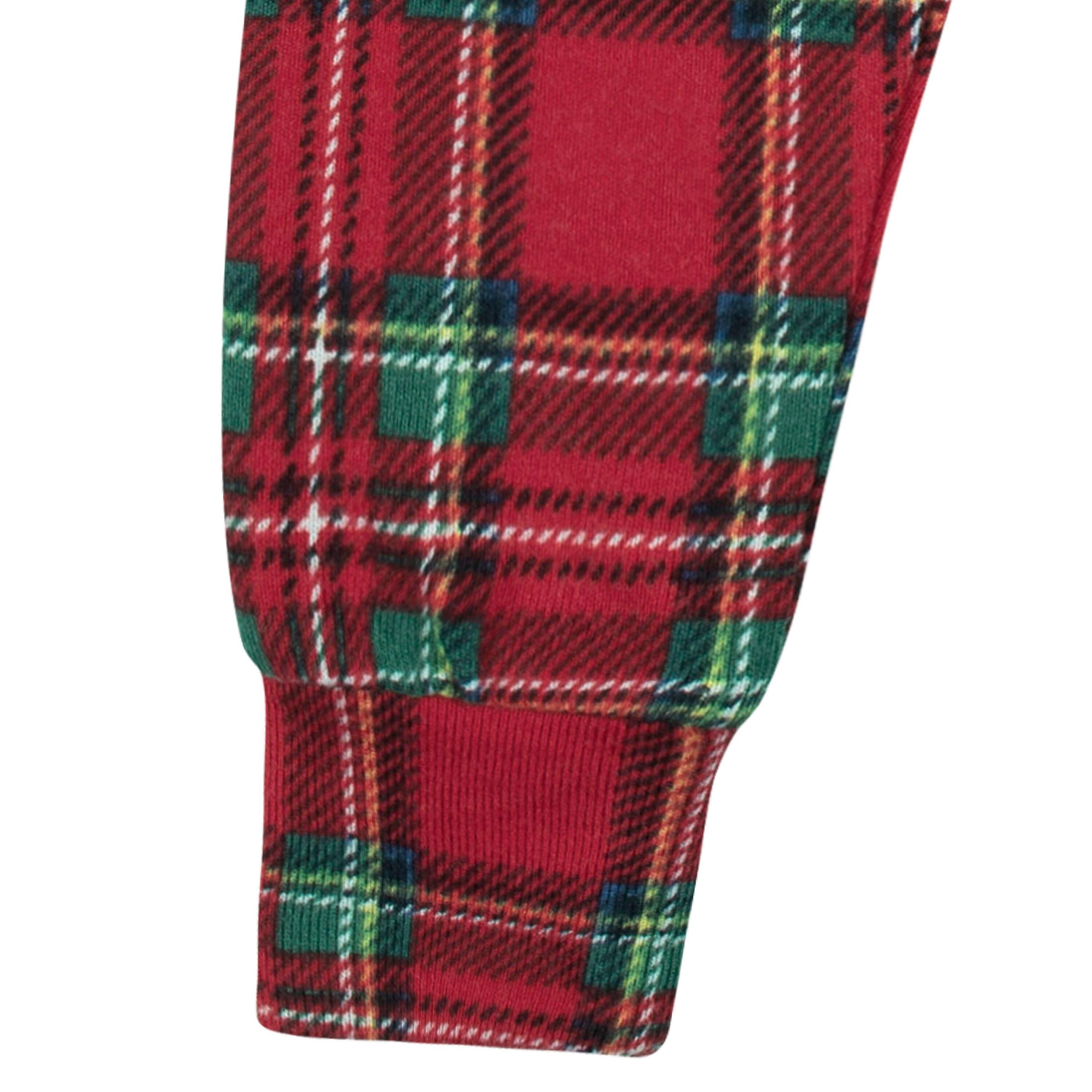 2-Piece Infant and Toddler Neutral Stewart Plaid Hacci Snug Fit Pajama Set - Image 9