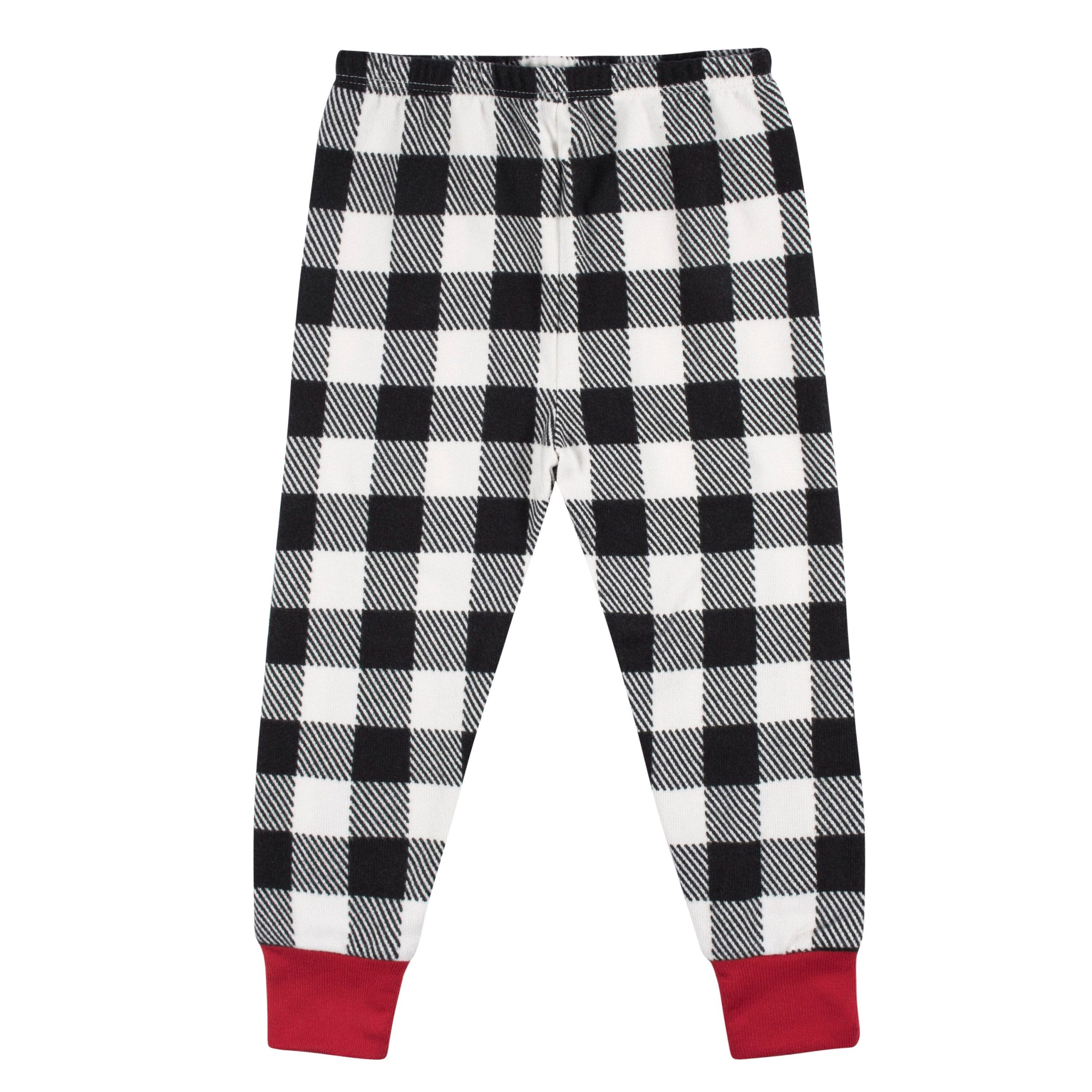 2-Piece Infant and Toddler Neutral Buffalo Plaid Hacci Snug Fit Pajama Set - Image 8
