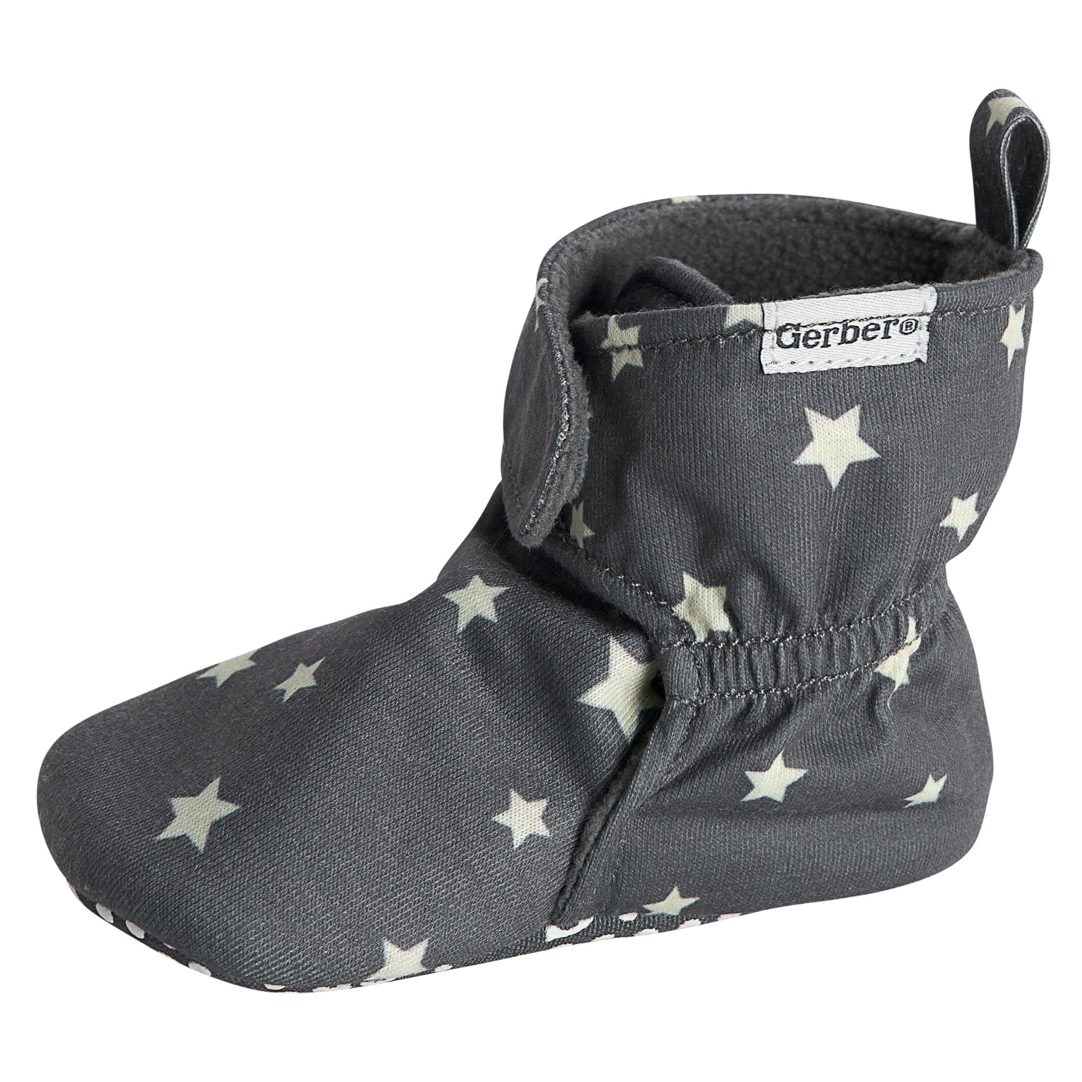 Baby Neutral Gray Stars Soft Booties - Image 5