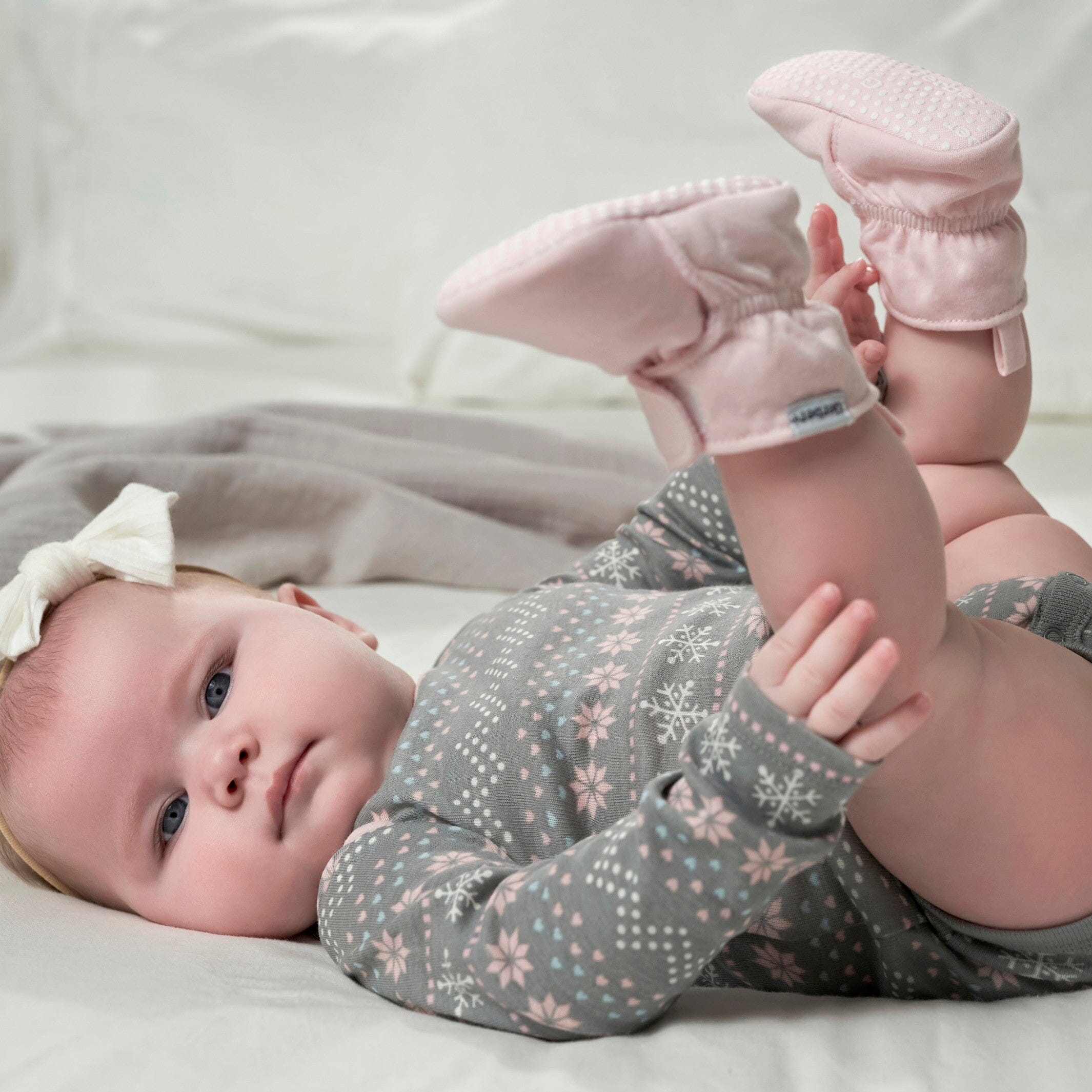 Baby Girls Pink Soft Booties - Image 2