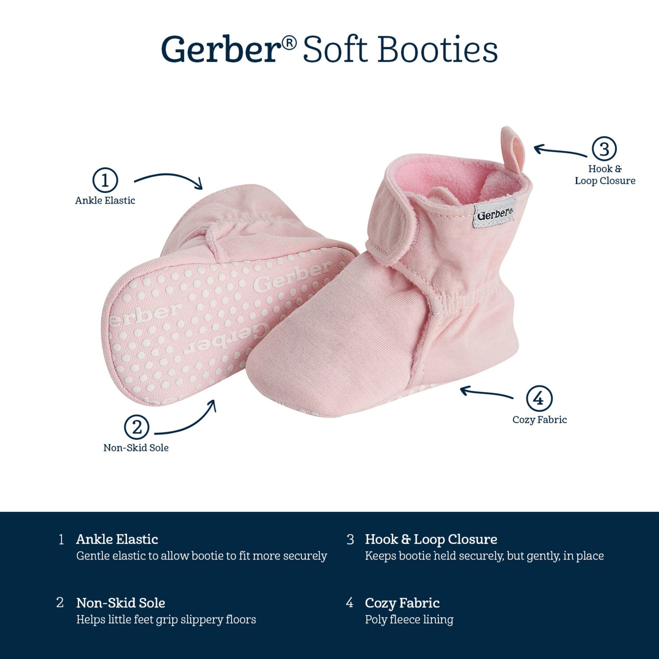 Baby Girls Pink Soft Booties - Image 8
