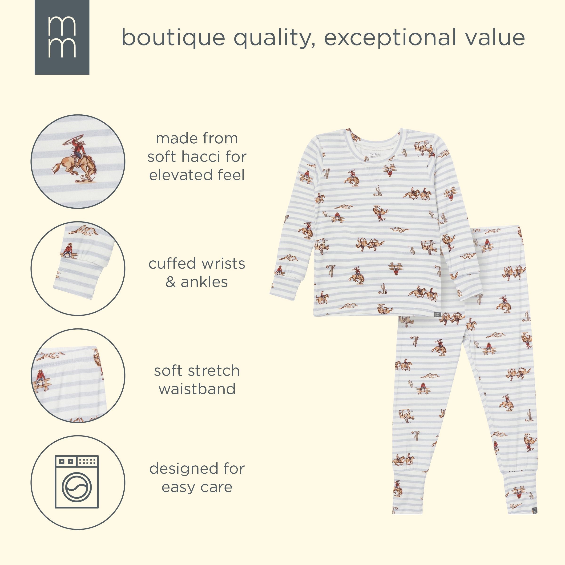 2-Piece Infant & Kid Boys Cowboy Snug Fit Pajama - Image 7