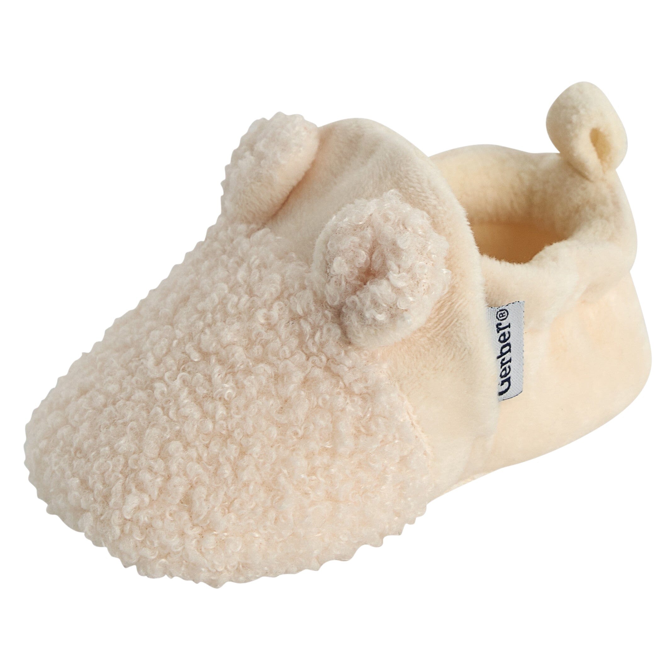 Baby Neutral Ivory Sherpa Booties - Image 5