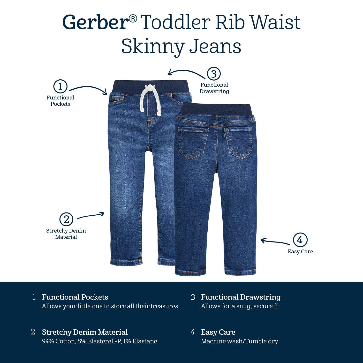 Toddler Neutral Blue Skinny Denim Jeans - Image 5