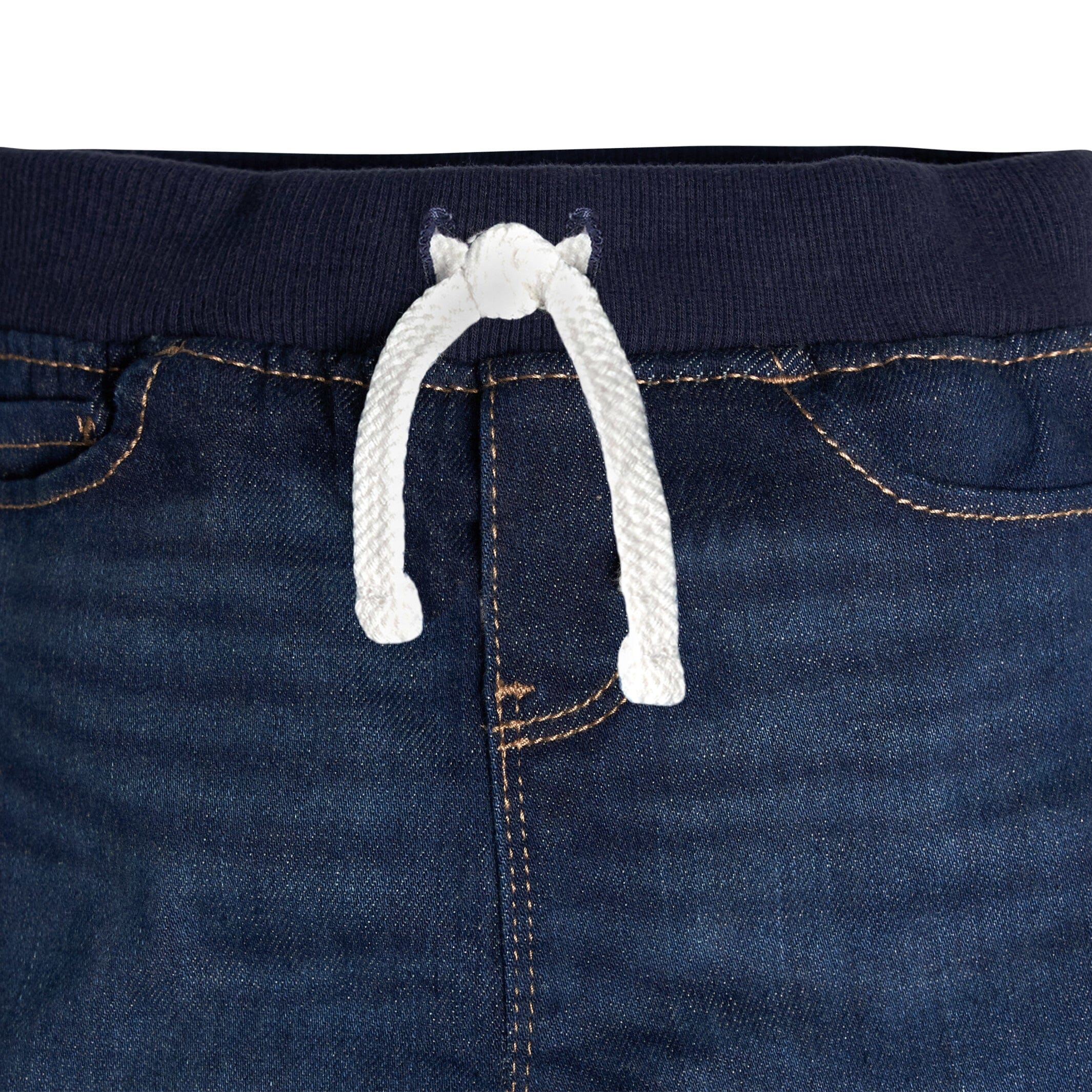 Baby Neutral Dark Blue Rib Waist Skinny Denim Jeans - Image 2