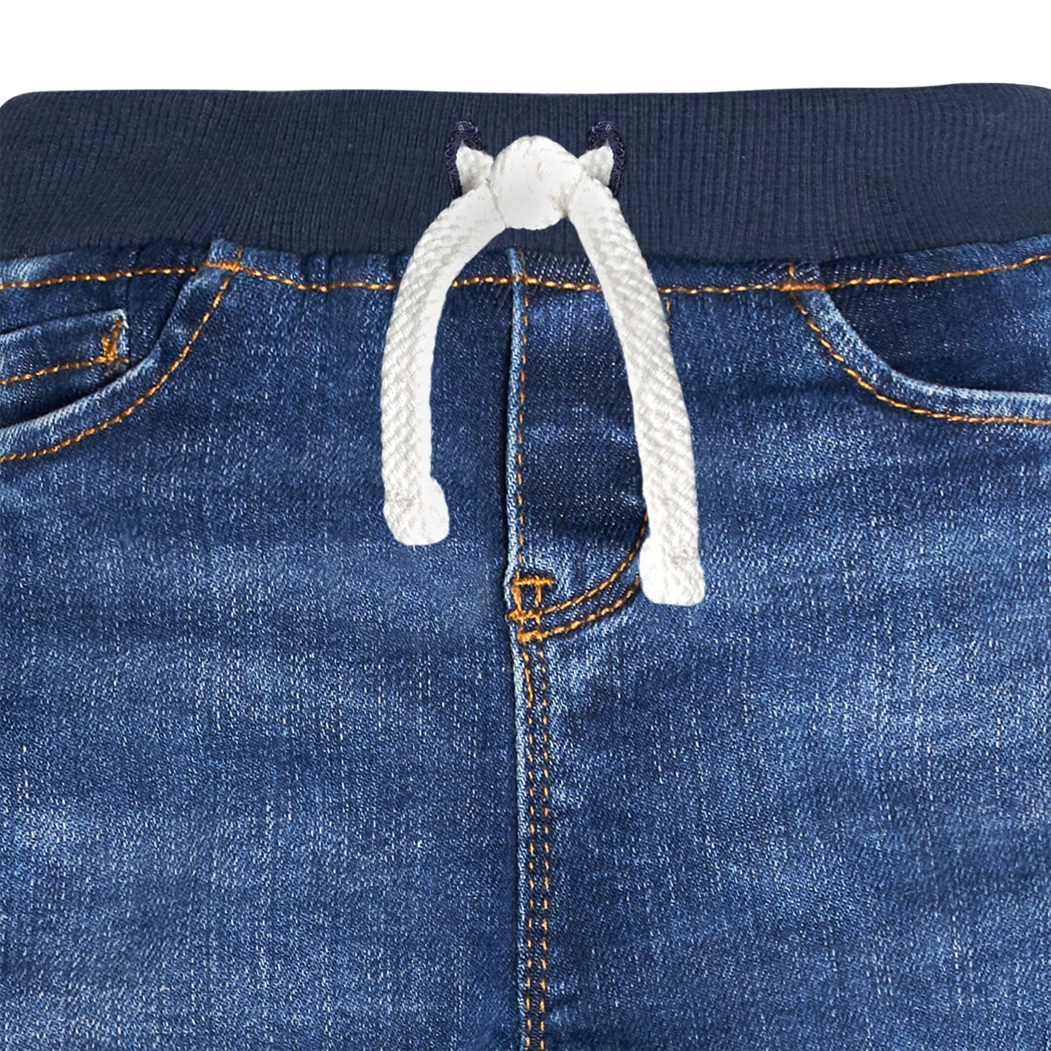 Baby Neutral Blue Rib Waist Skinny Denim Jeans - Image 5