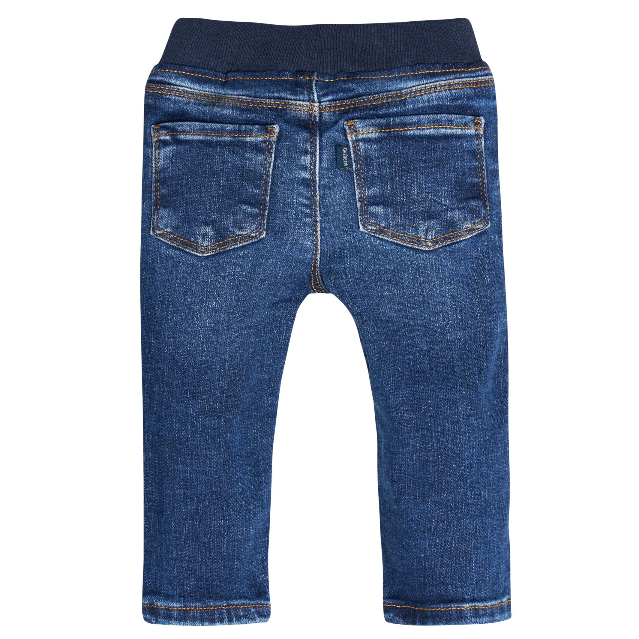 Baby Neutral Blue Rib Waist Skinny Denim Jeans - Image 6