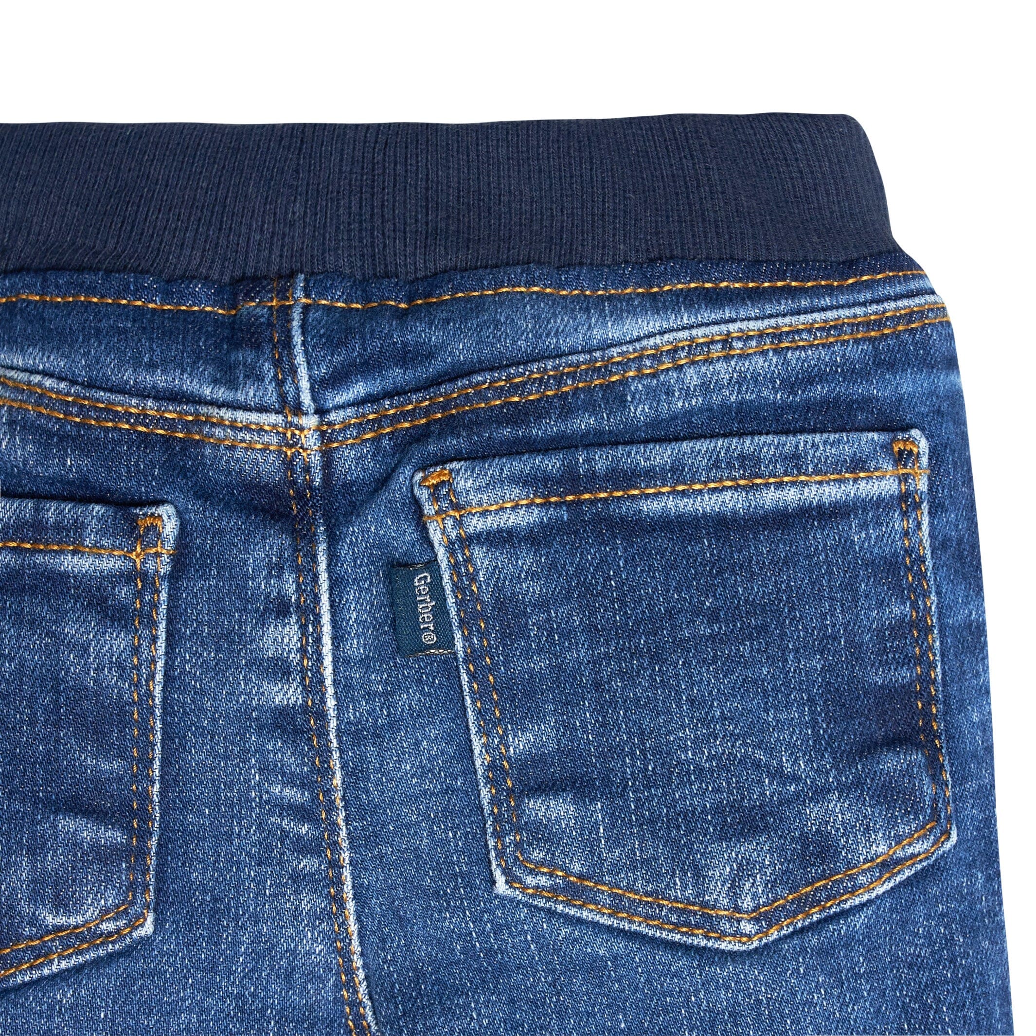 Baby Neutral Blue Rib Waist Skinny Denim Jeans - Image 7