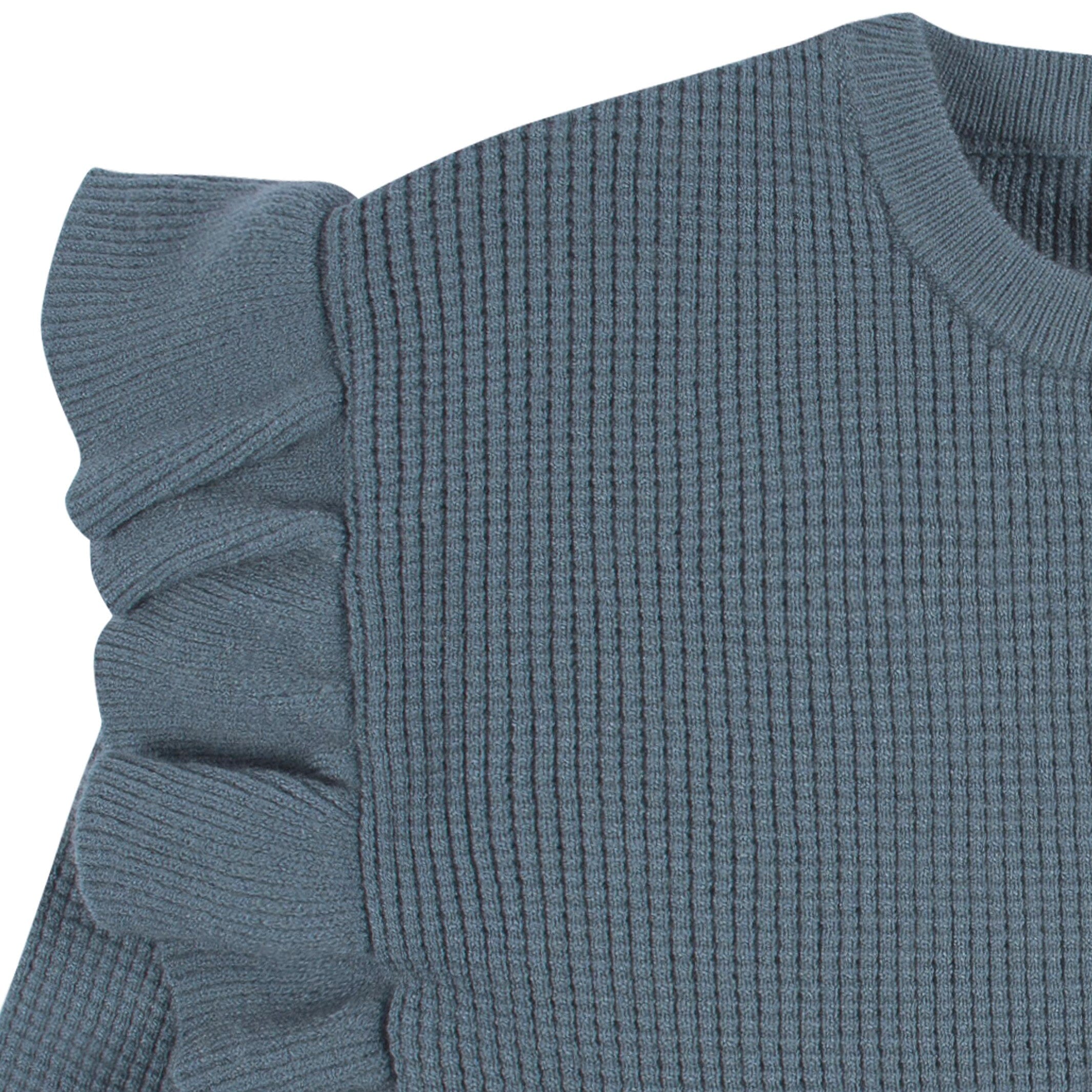 2-Piece Infant and Toddler Girls Teal Sweater Knit Set - Image 5