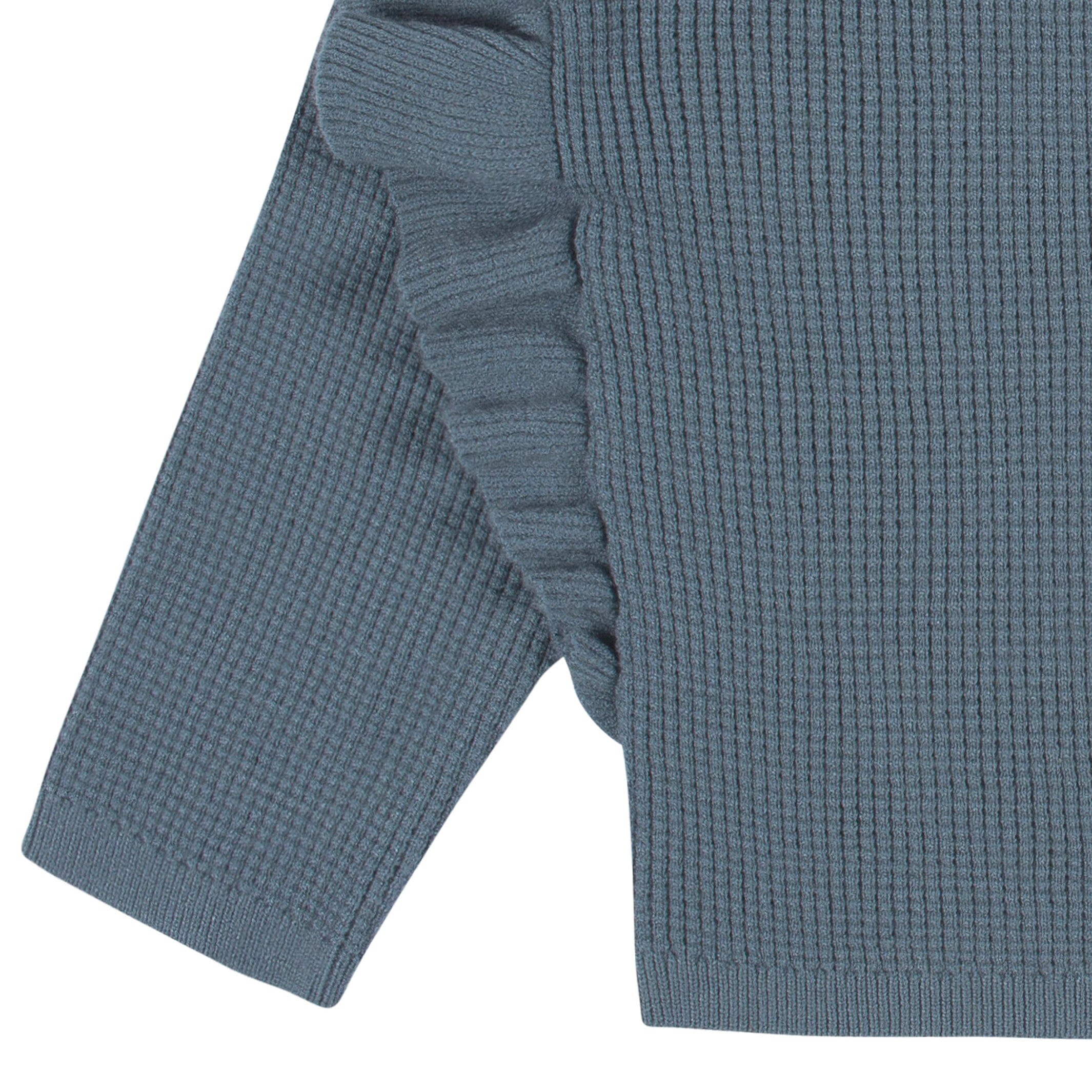 2-Piece Infant and Toddler Girls Teal Sweater Knit Set - Image 6