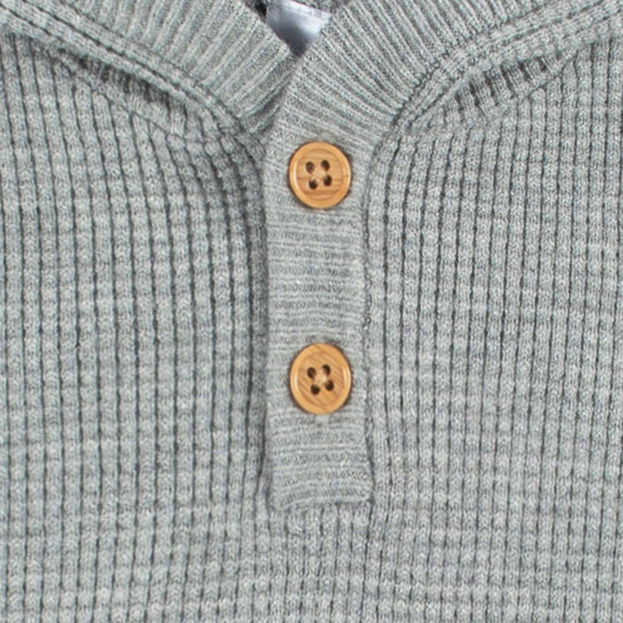 2-Piece Infant and Toddler Boys Heather Gray Sweater Knit Set - Image 3