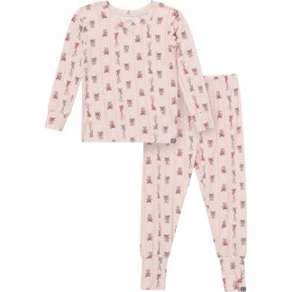 2-Piece Infant & Kid Girls Ballerina Pink Snug Fit Pajama