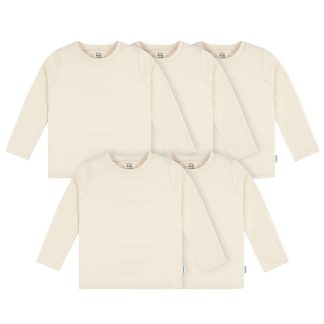 5-Pack Baby & Toddler Natural Long Sleeve Tees