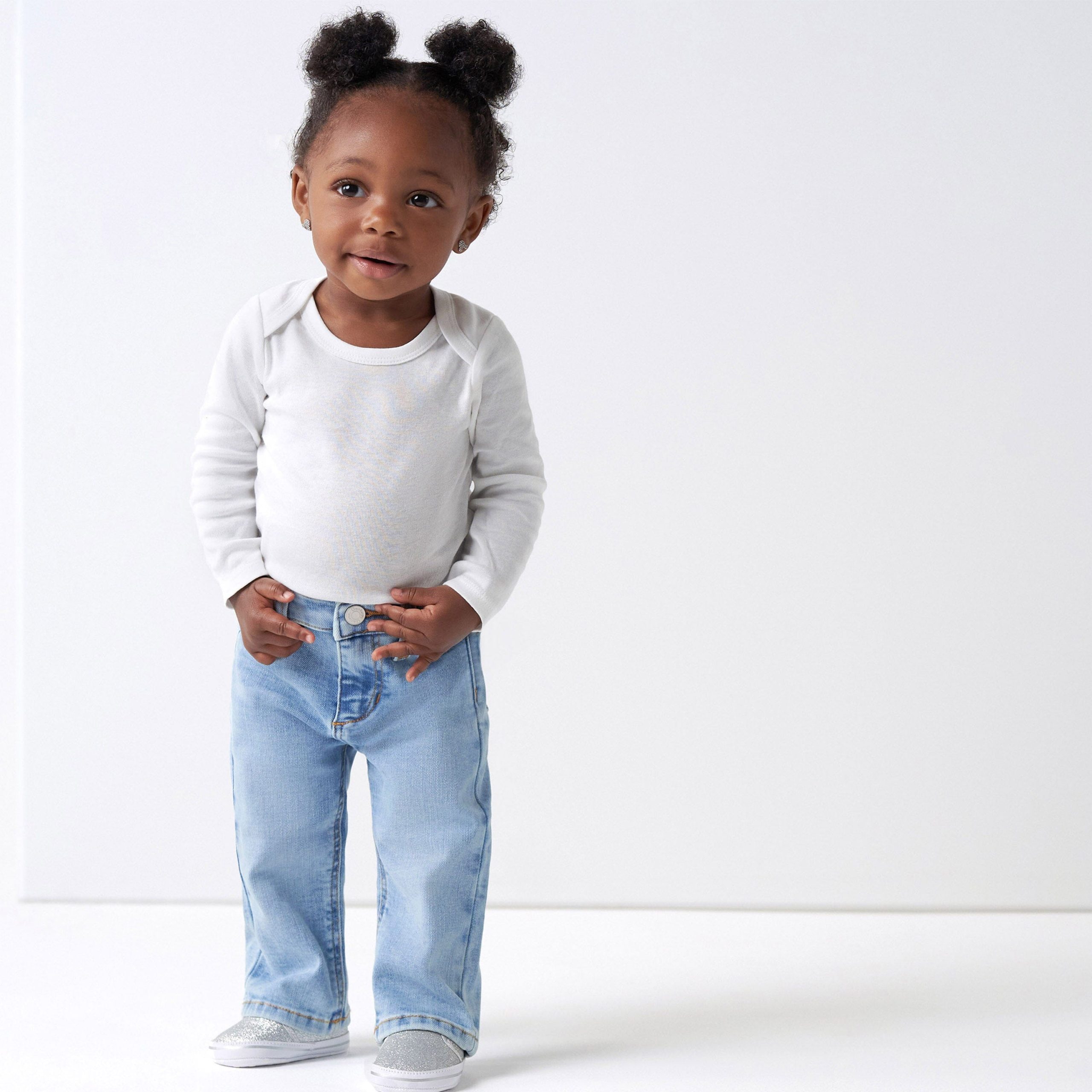 5-Pack Baby White Premium Long Sleeve Onesies® Bodysuits - Image 2