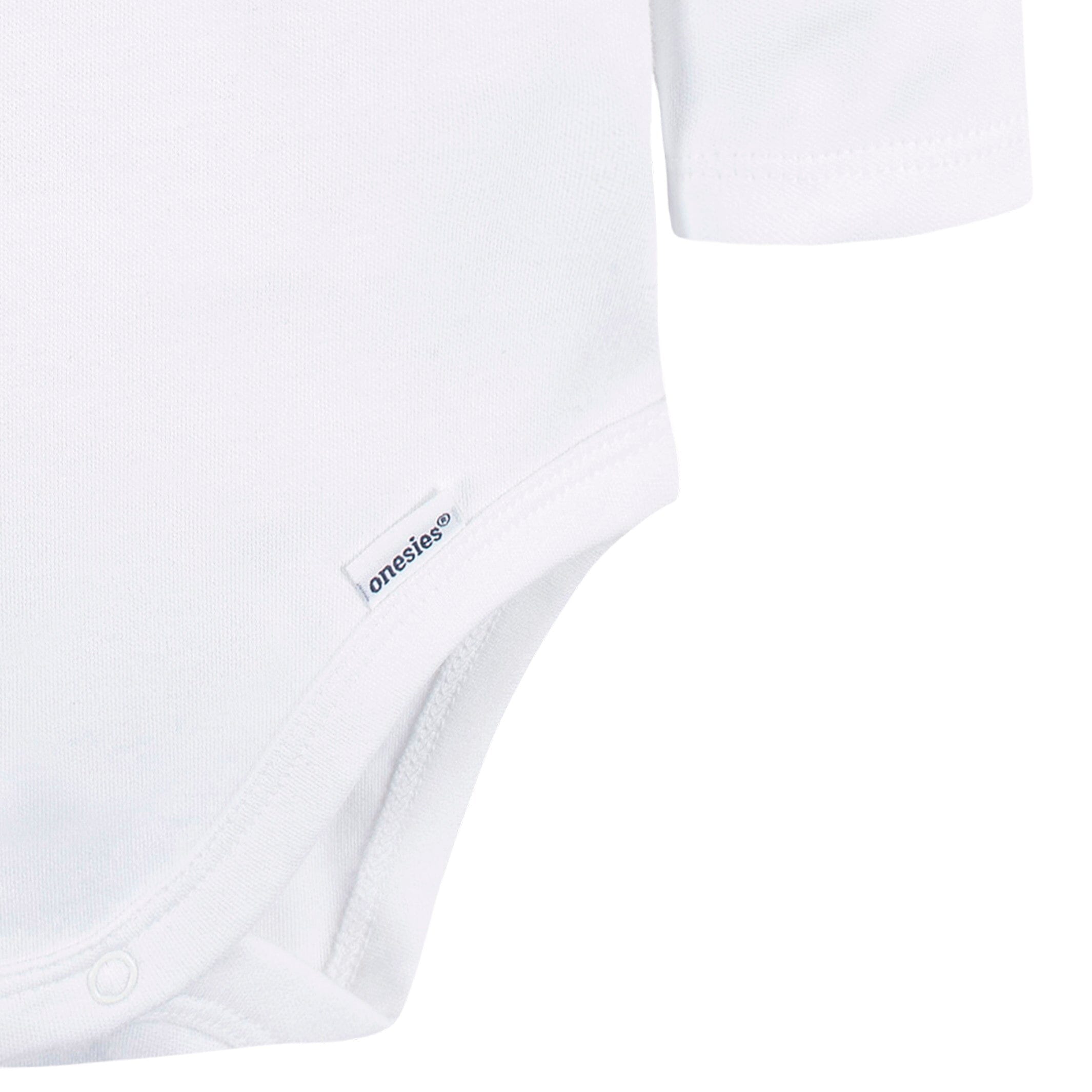 5-Pack Baby White Premium Long Sleeve Onesies® Bodysuits - Image 6