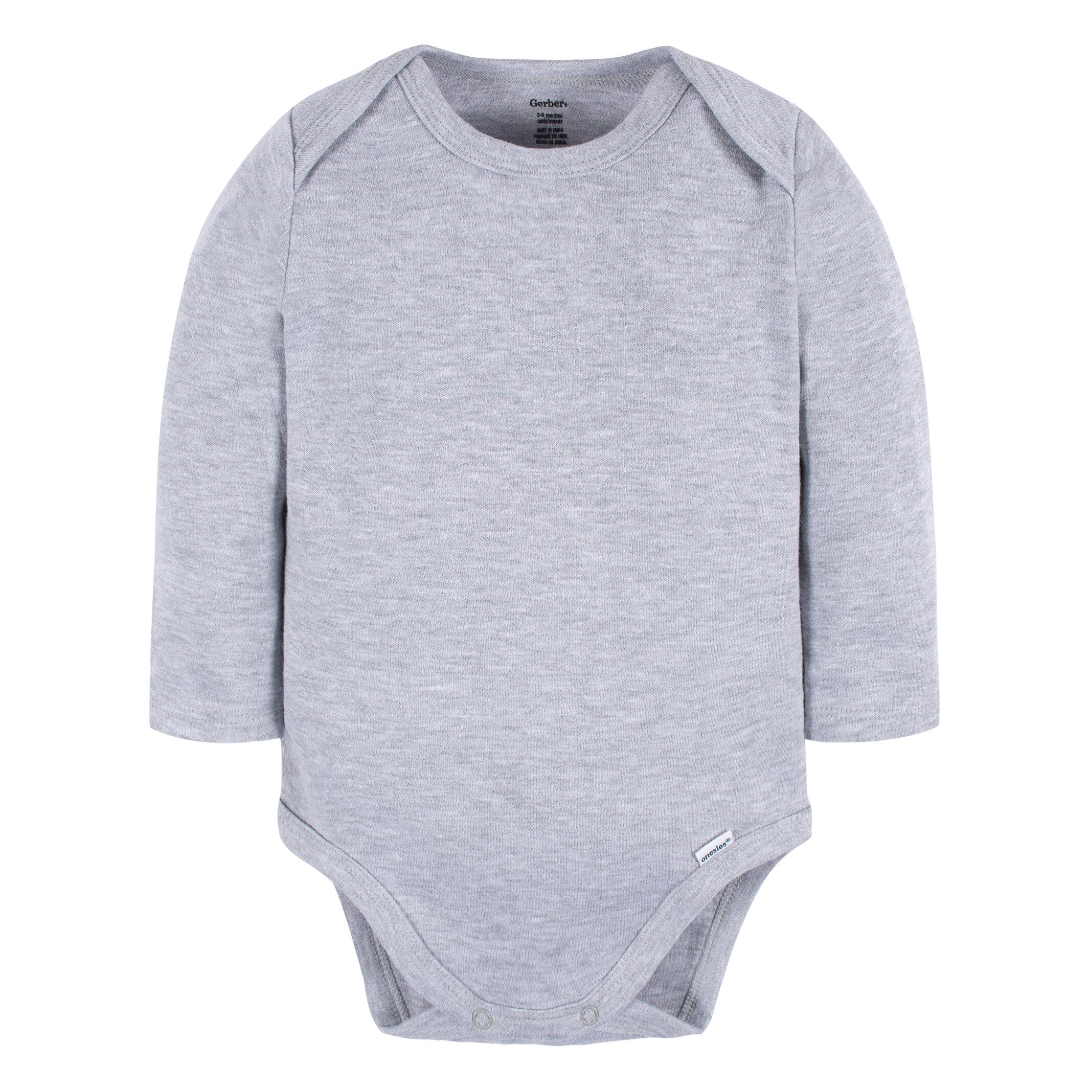 5-Pack Baby Heather Gray Premium Long Sleeve Onesies® Bodysuits - Image 3