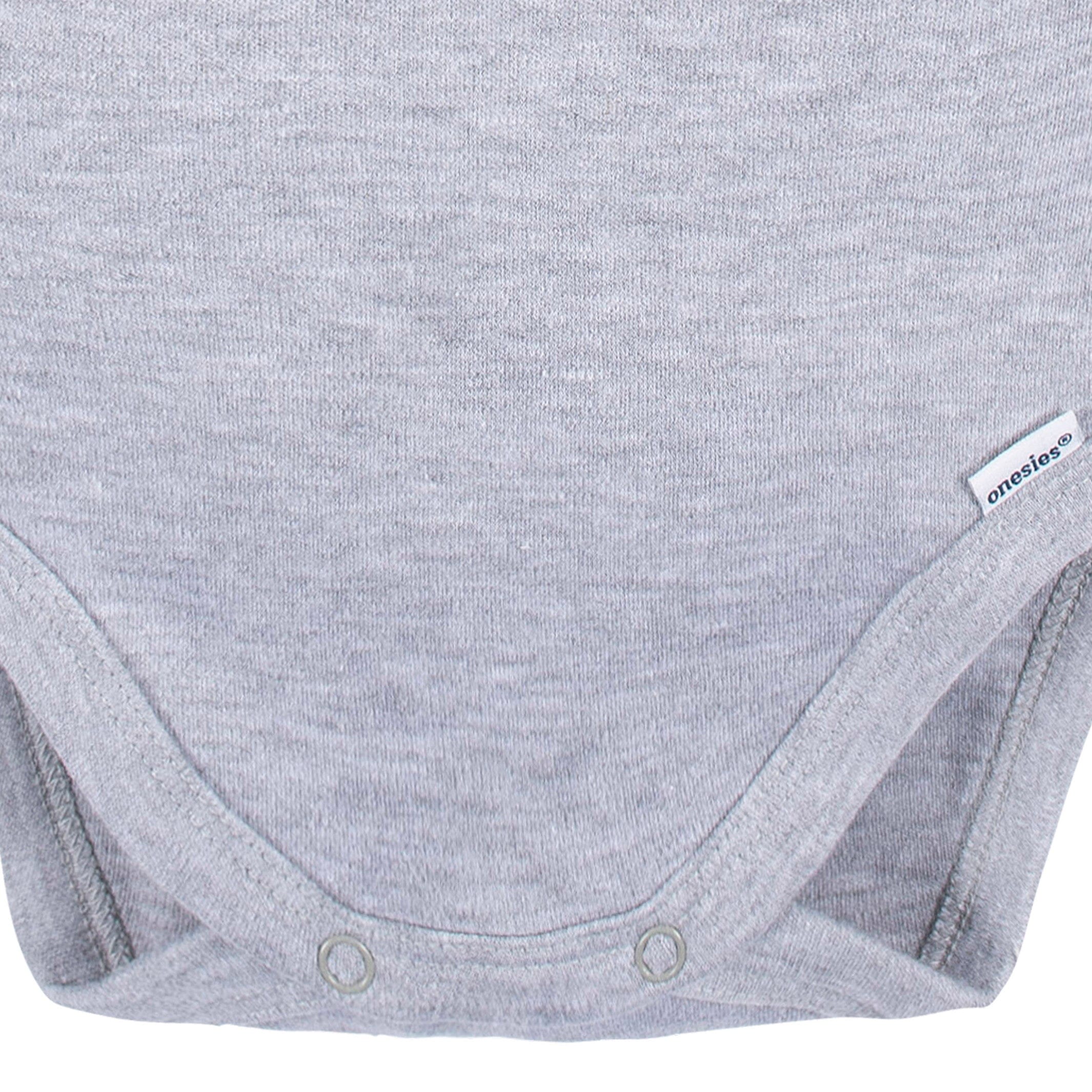 5-Pack Baby Heather Gray Premium Long Sleeve Onesies® Bodysuits - Image 5