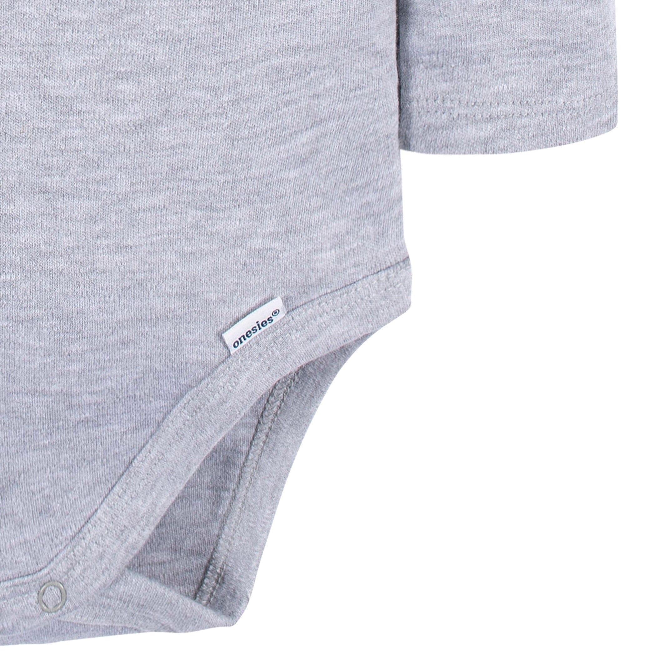 5-Pack Baby Heather Gray Premium Long Sleeve Onesies® Bodysuits - Image 6