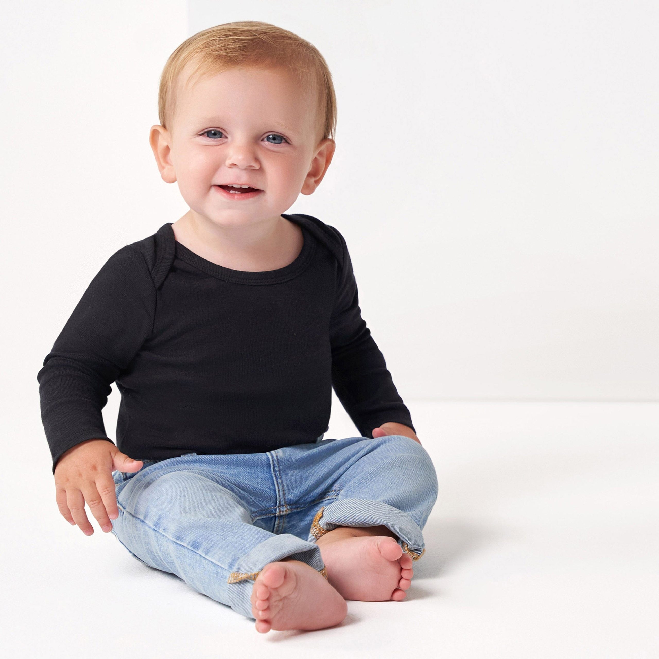 5-Pack Baby Black Premium Long Sleeve Onesies® Bodysuits - Image 3