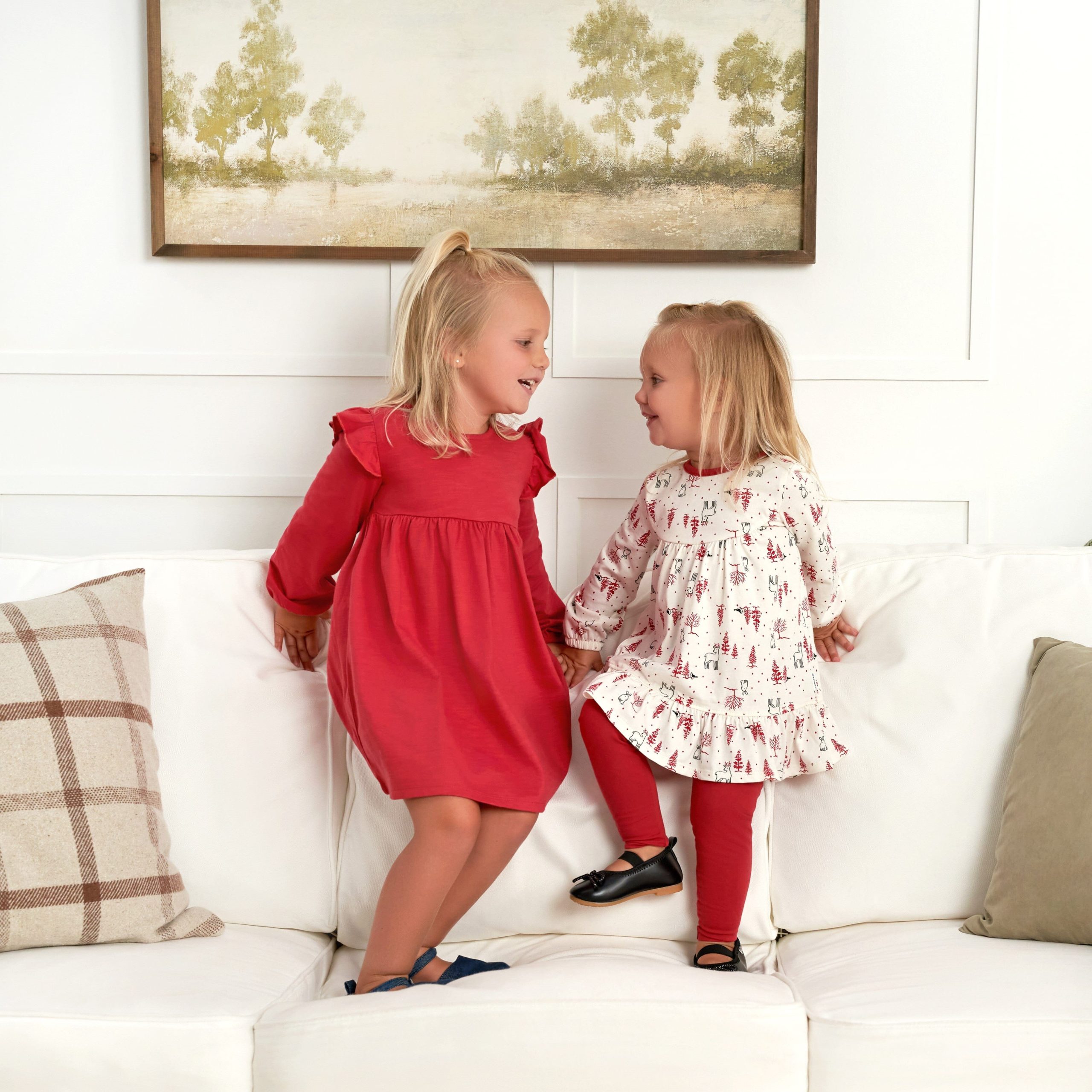 2-Piece Baby & Toddler Girls Winter Scene Dress & Legging Set - Image 2