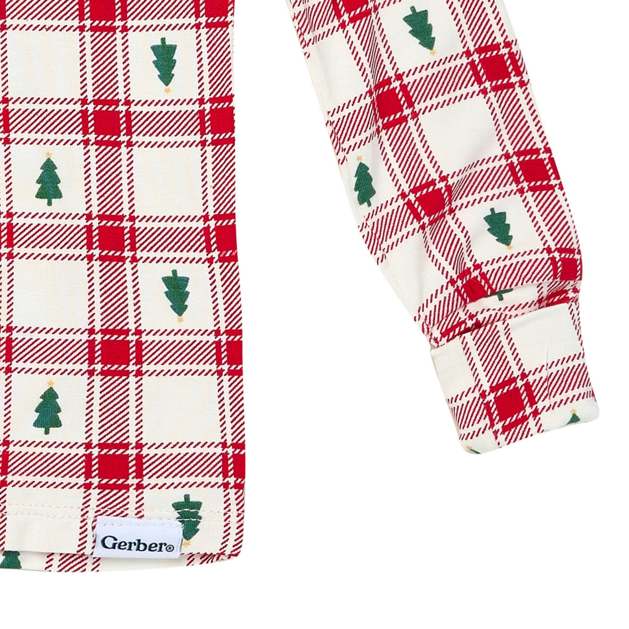 2-Piece Infant & Toddler Neutral Plaid Tree Snug Fit Pajamas - Image 6