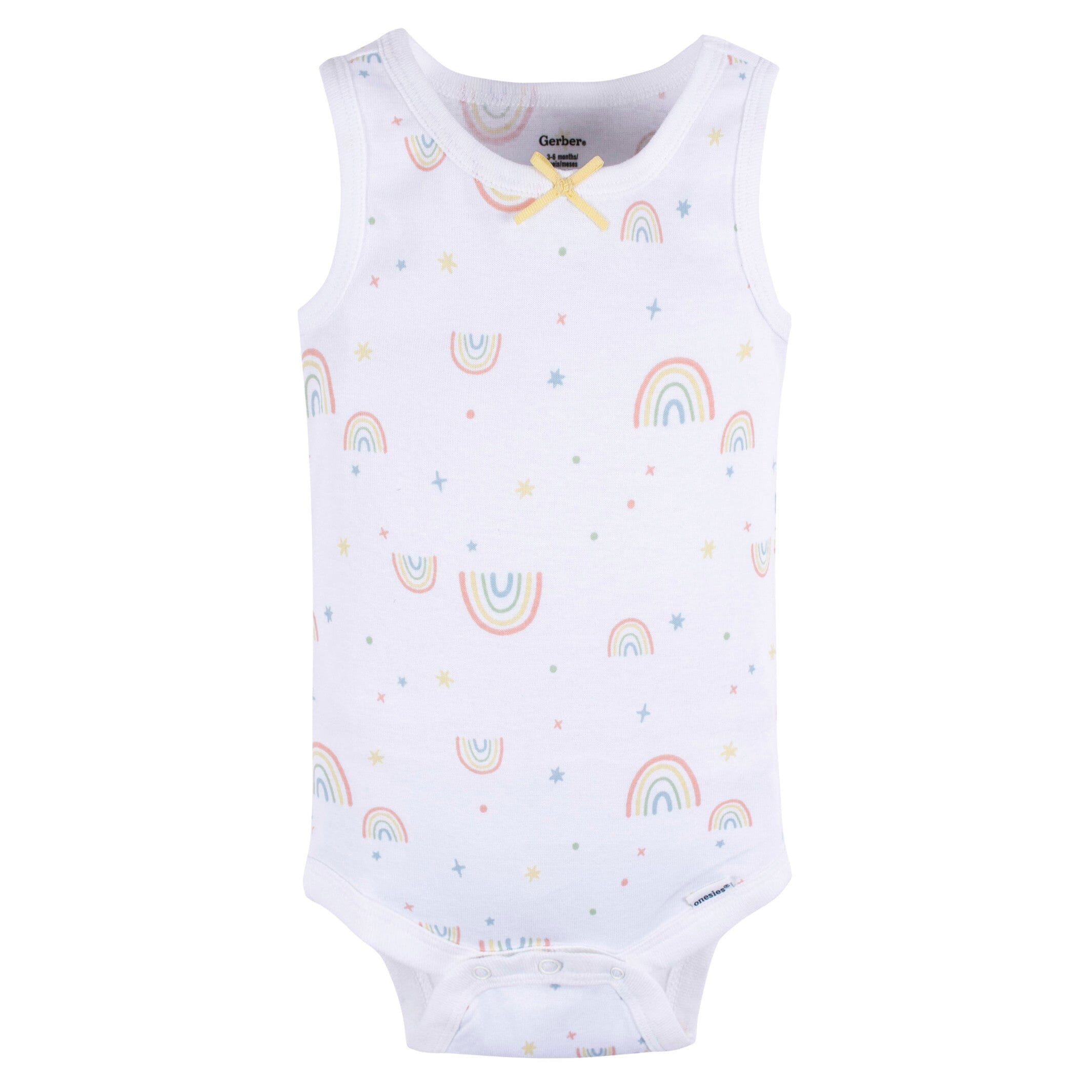 5-Pack Baby Girls Flowers & Rainbows Sleeveless Onesies® Bodysuits - Image 6