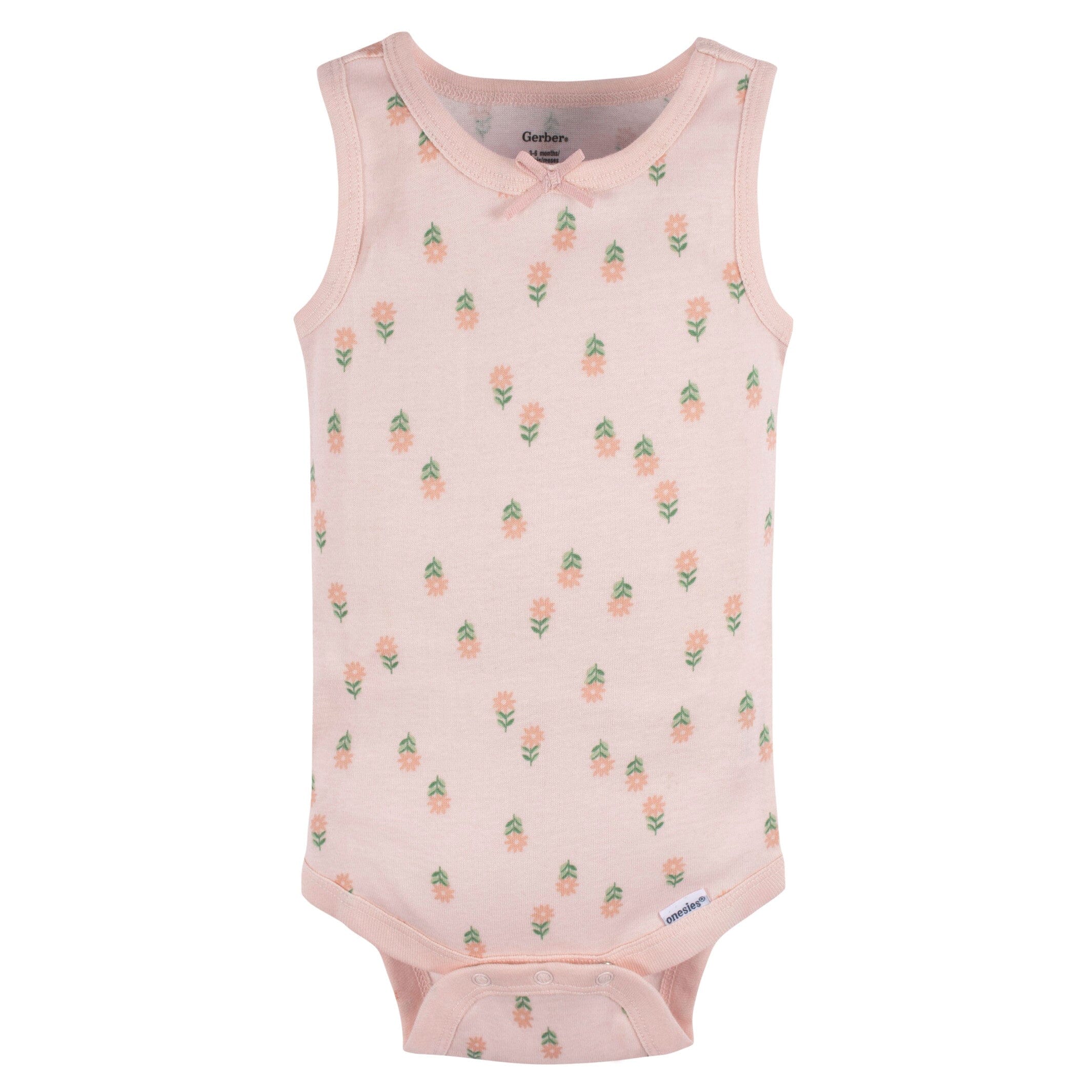 5-Pack Baby Girls Flowers Sleeveless Onesies® Bodysuits - Image 2