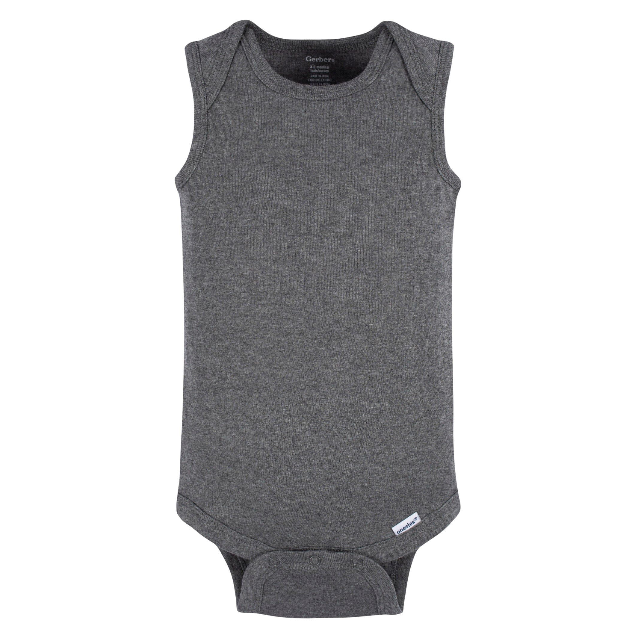 5-Pack Baby Neutral Grey Heather Sleeveless Lap Shoulder Onesies® Bodysuits - Image 2