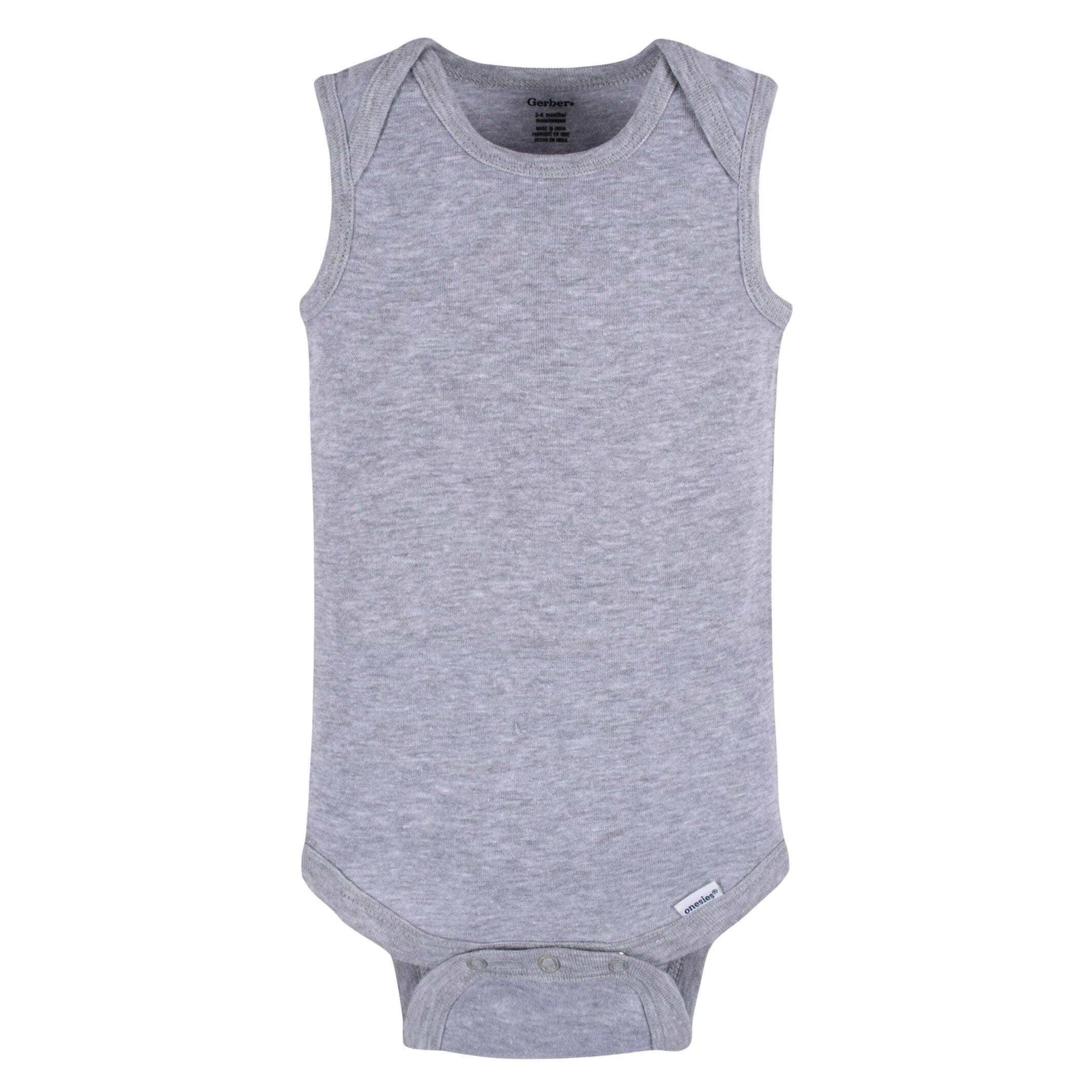 5-Pack Baby Neutral Grey Heather Sleeveless Lap Shoulder Onesies® Bodysuits - Image 4
