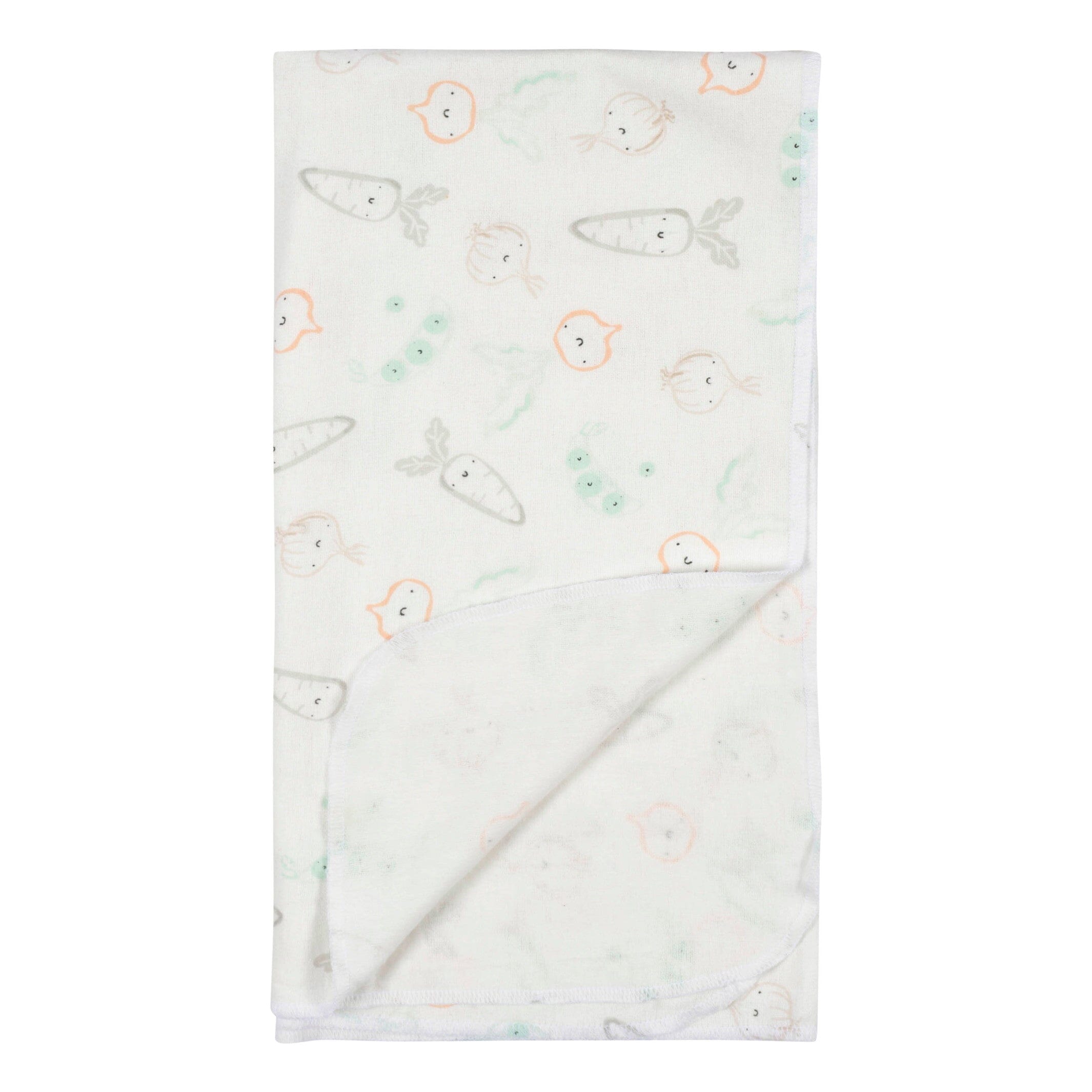 4-Pack Baby Neutral Vegetables Flannel Blankets - Image 5