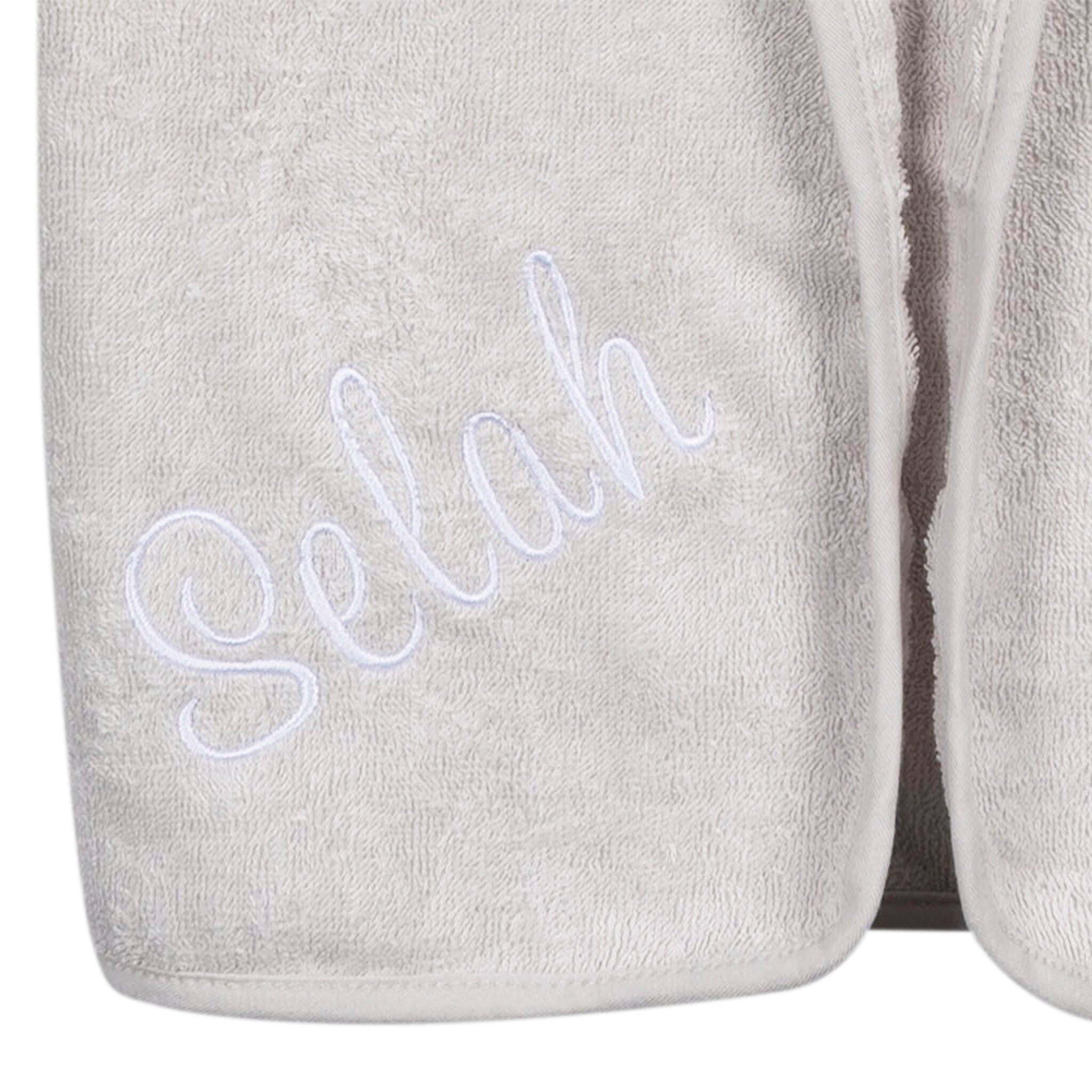 Embroidered 4-Piece Baby Neutral Grey Elephant Towel & Washcloths Set - Image 2