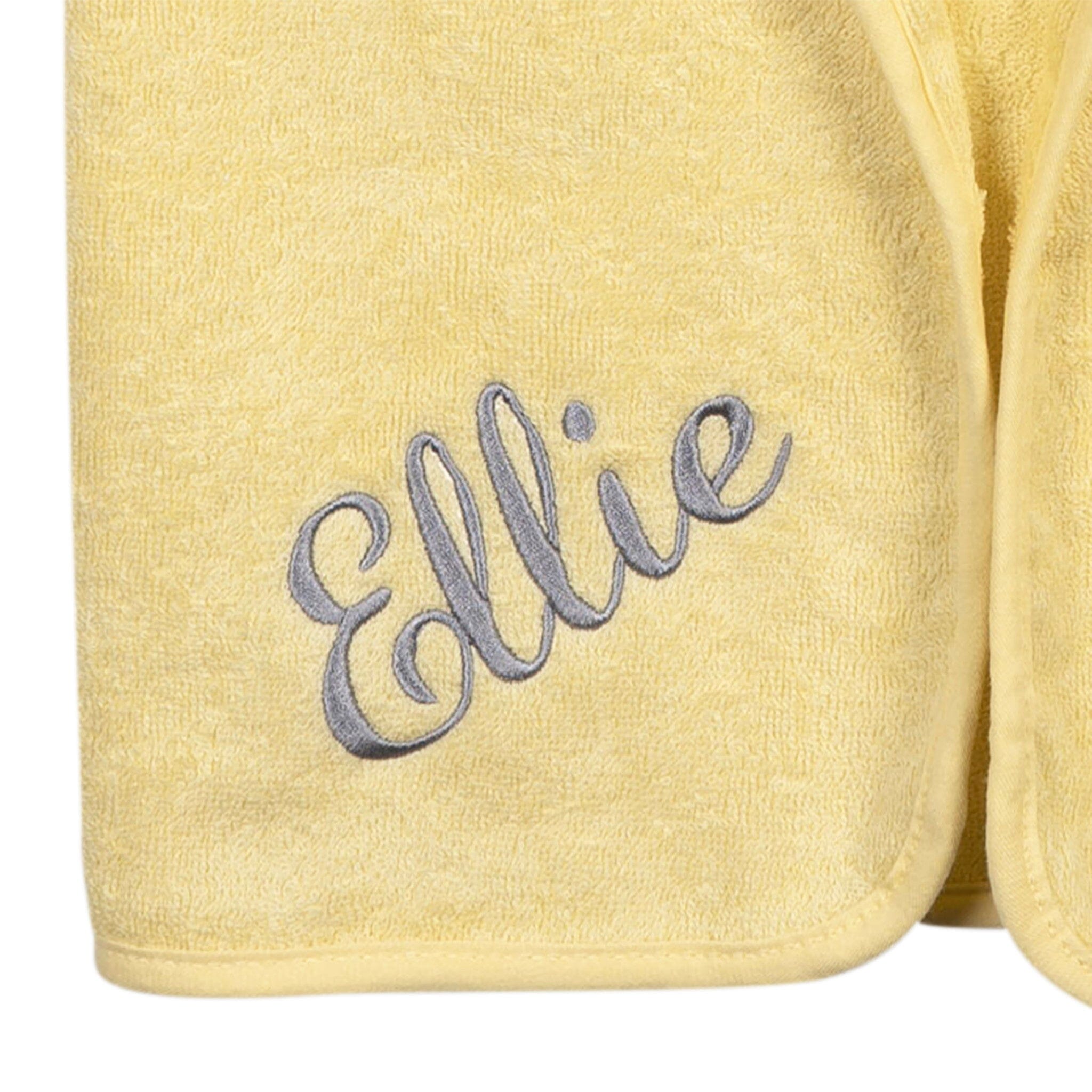 Embroidered 4-Piece Baby Neutral Yellow Giraffe Towel & Washcloths Set - Image 2