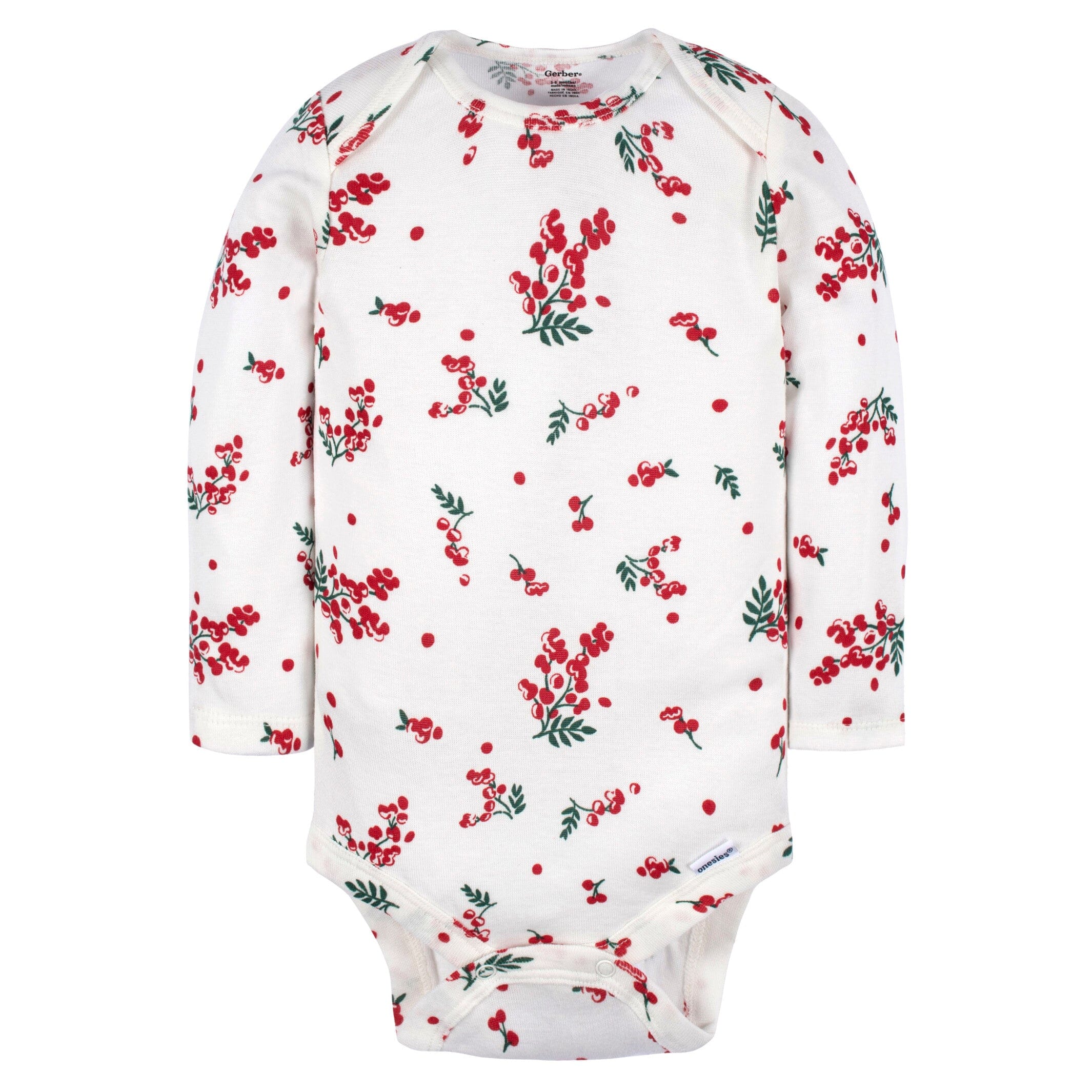 2-Piece Baby Girls Red Holly Berries Jumper & Bodysuit Set - Image 3