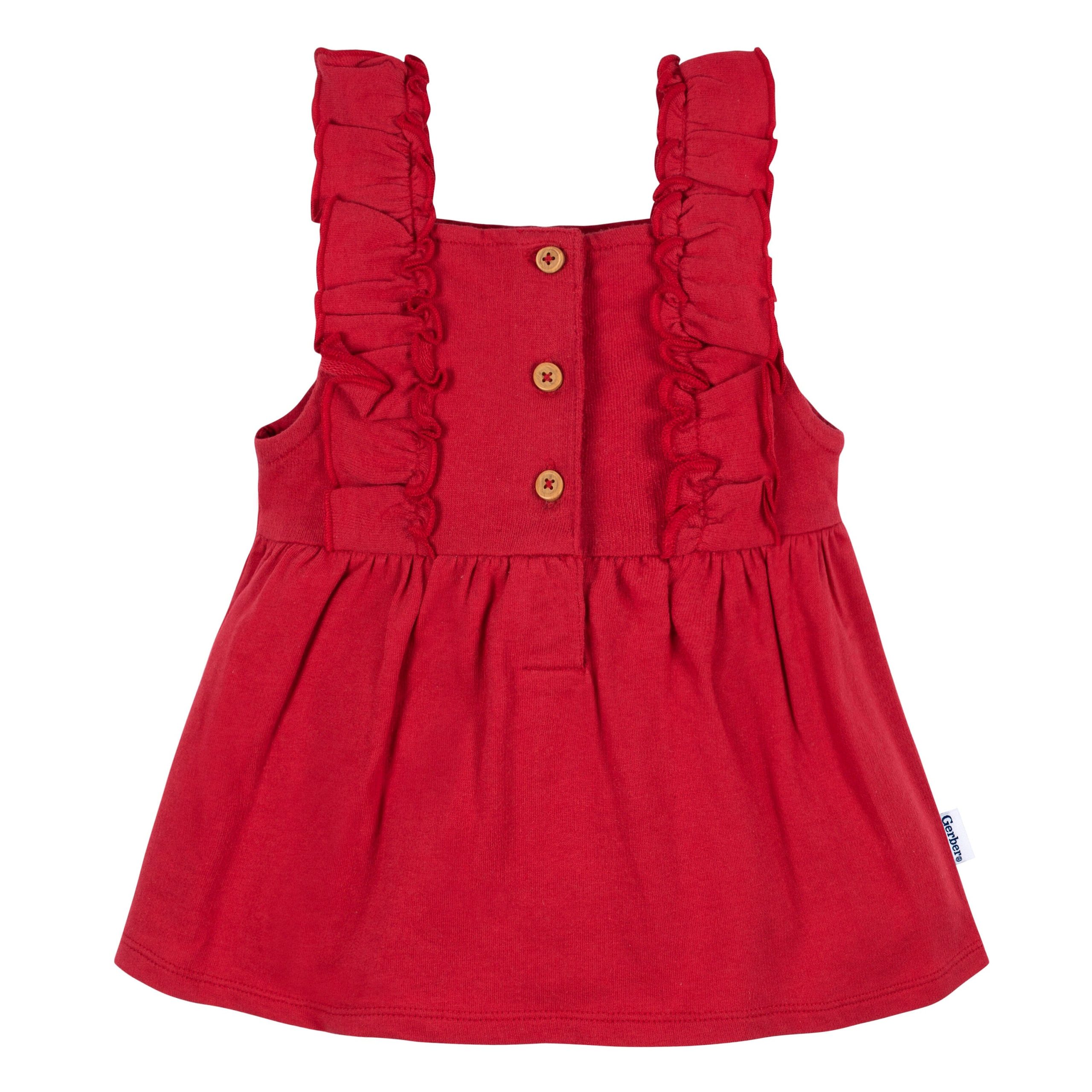 2-Piece Baby Girls Red Holly Berries Jumper & Bodysuit Set - Image 4
