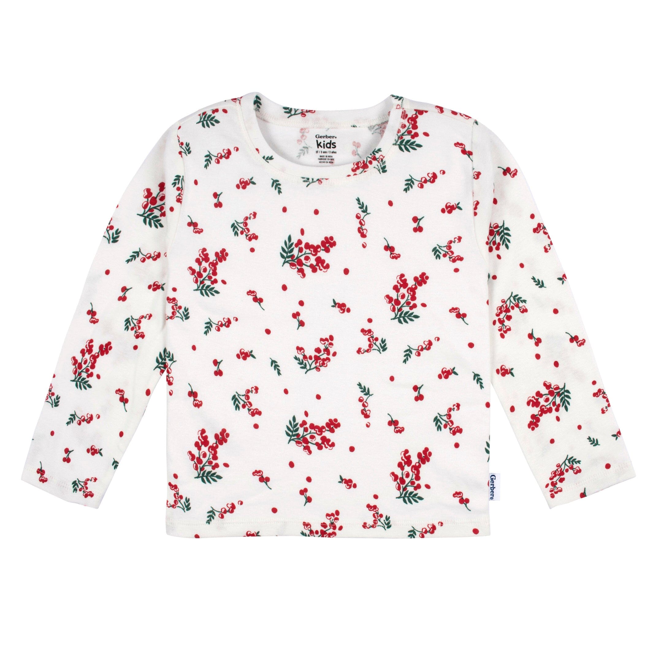2-Piece Infant Girls Red Holly Berries Jumper & Top Set, 18M - Image 3